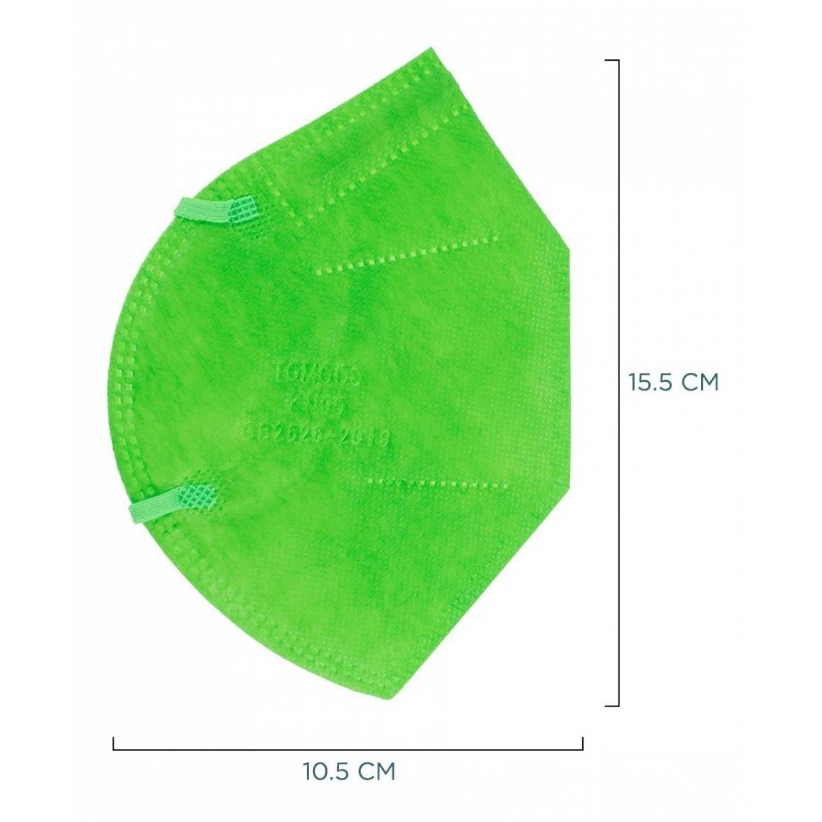 Kn95 Mascarillas Cubrebocas Lavables Caja10pz Colores Tomods Verde lima Verde Lima
