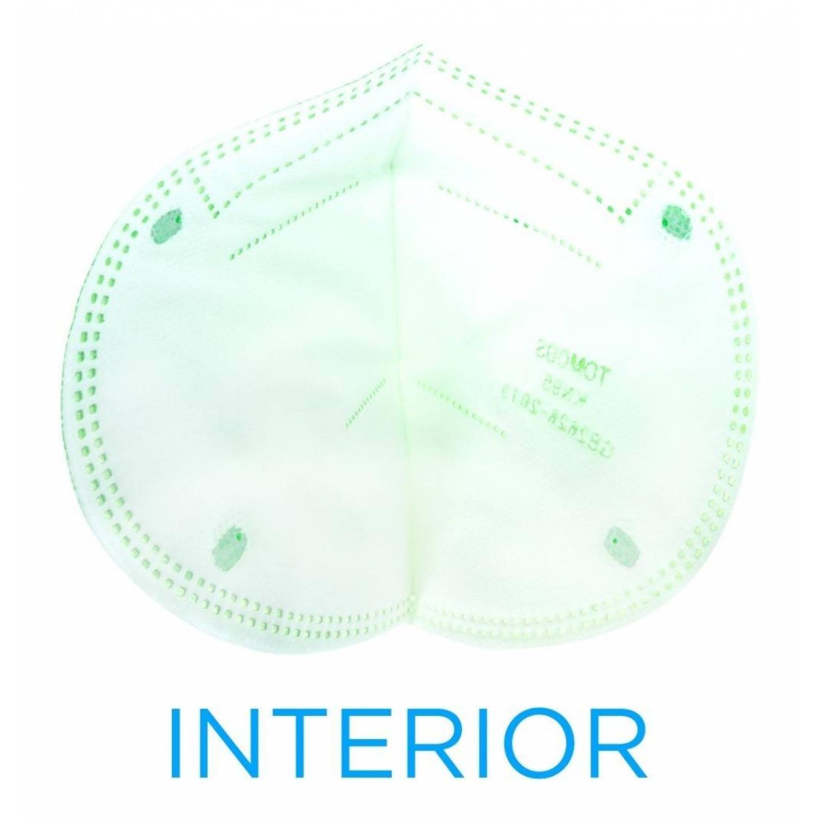 Kn95 Mascarillas Cubrebocas Lavables Caja10pz Colores Tomods Verde lima Verde Lima