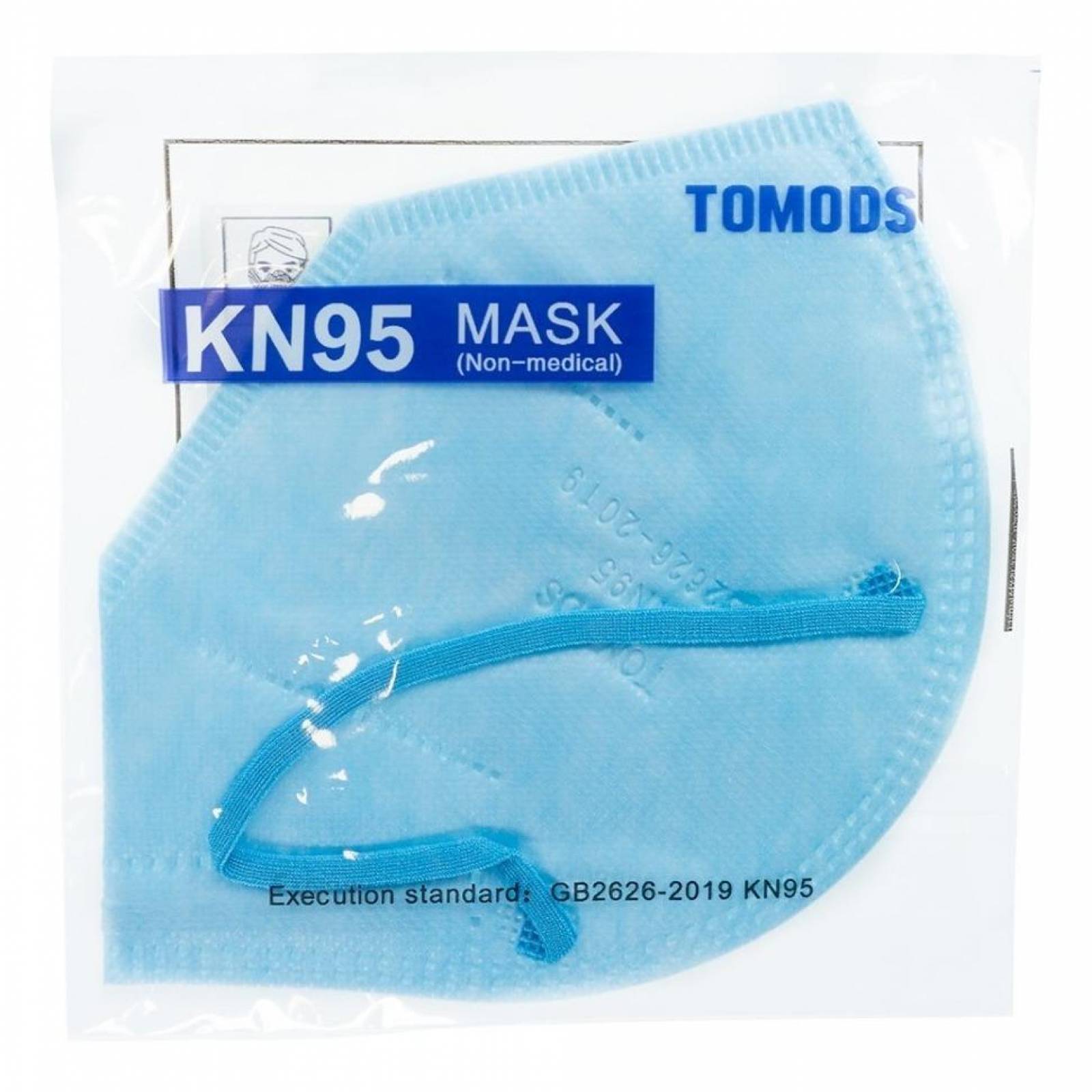 Kn95 Mascarillas Cubrebocas Lavables Caja10pz Colores Tomods Azul cielo Azul Cielo