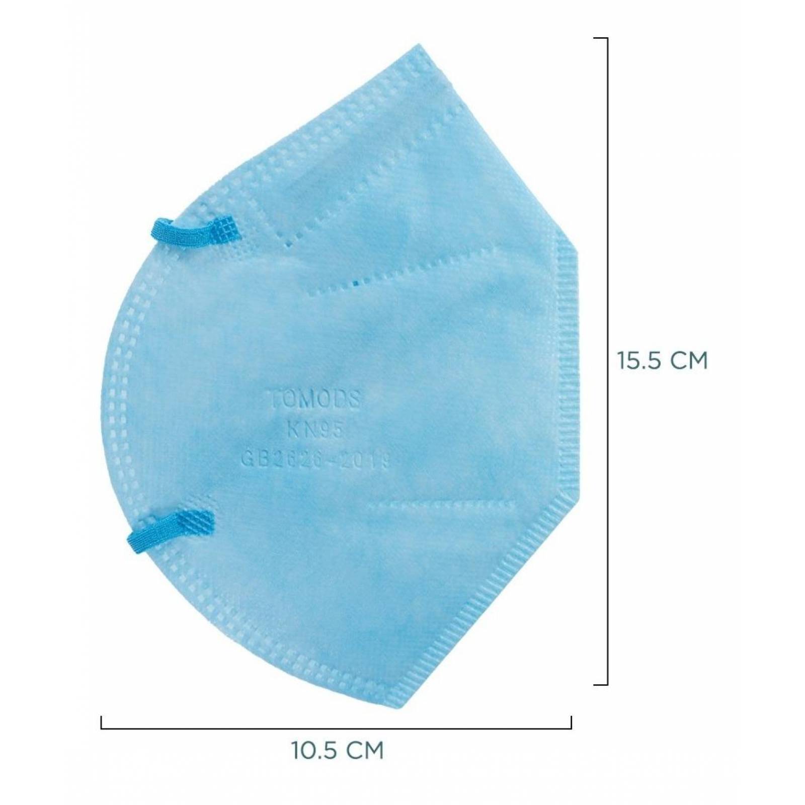 Kn95 Mascarillas Cubrebocas Lavables Caja10pz Colores Tomods Azul cielo Azul Cielo