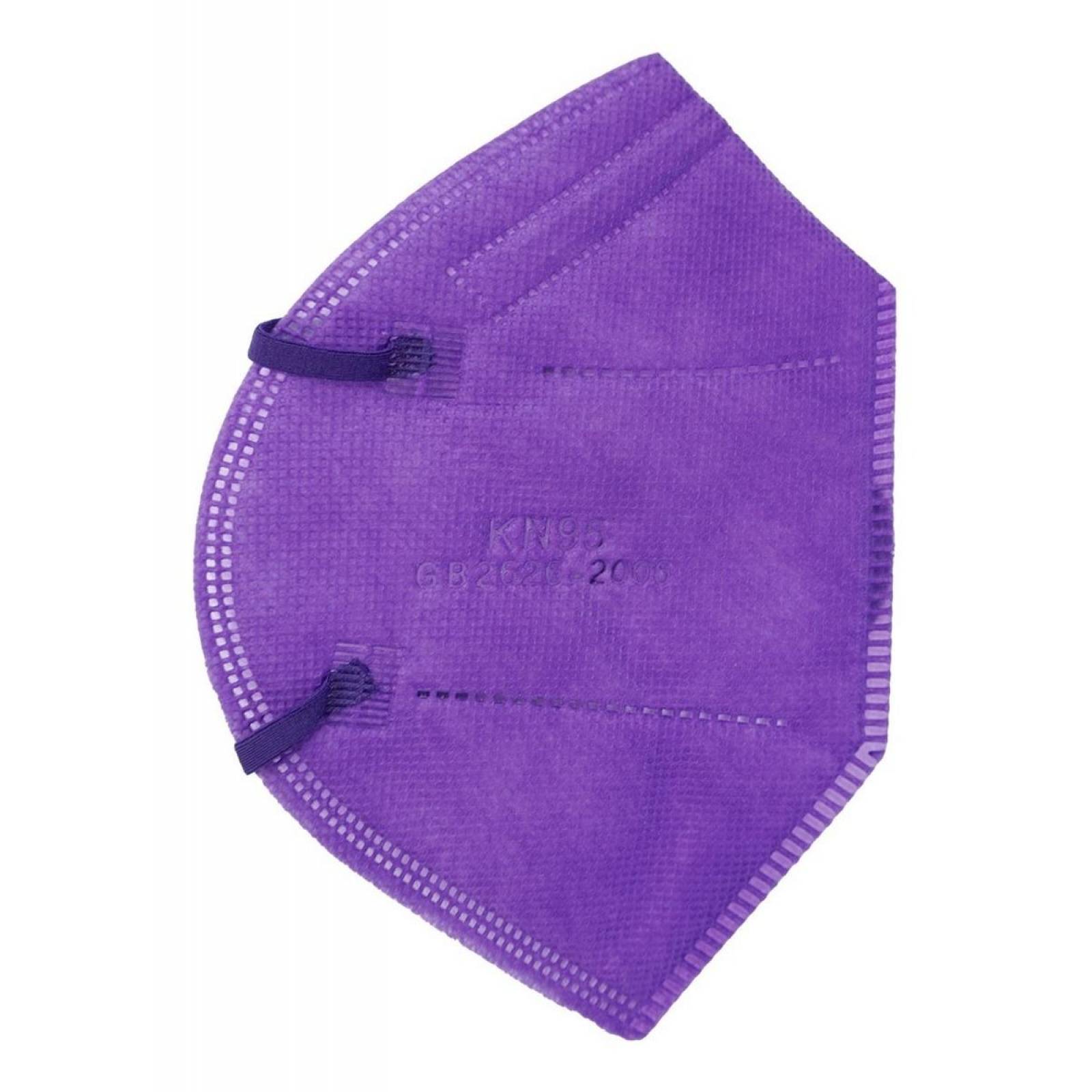 Kn95 Mascarillas Cubrebocas Lavables Caja10pz Colores Tomods Morado.