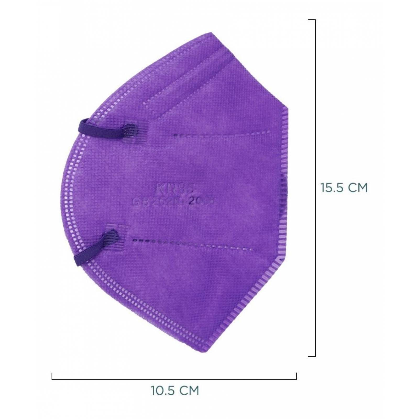 Kn95 Mascarillas Cubrebocas Lavables Caja10pz Colores Tomods Morado.