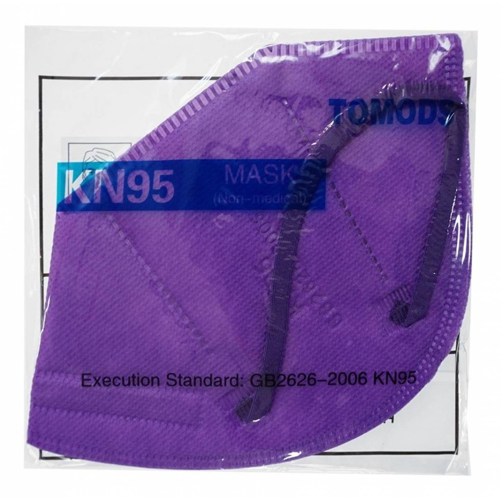 Kn95 Mascarillas Cubrebocas Lavables Caja10pz Colores Tomods Morado.