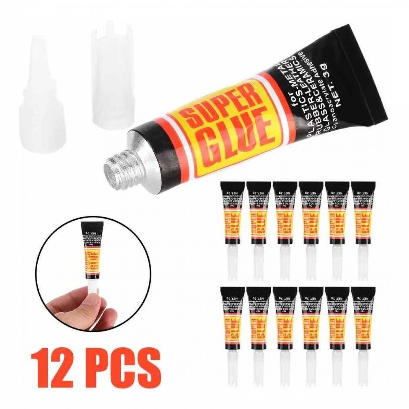 Pegamento Transparente Super Glue Liquido Muy Fuerte 12pzs