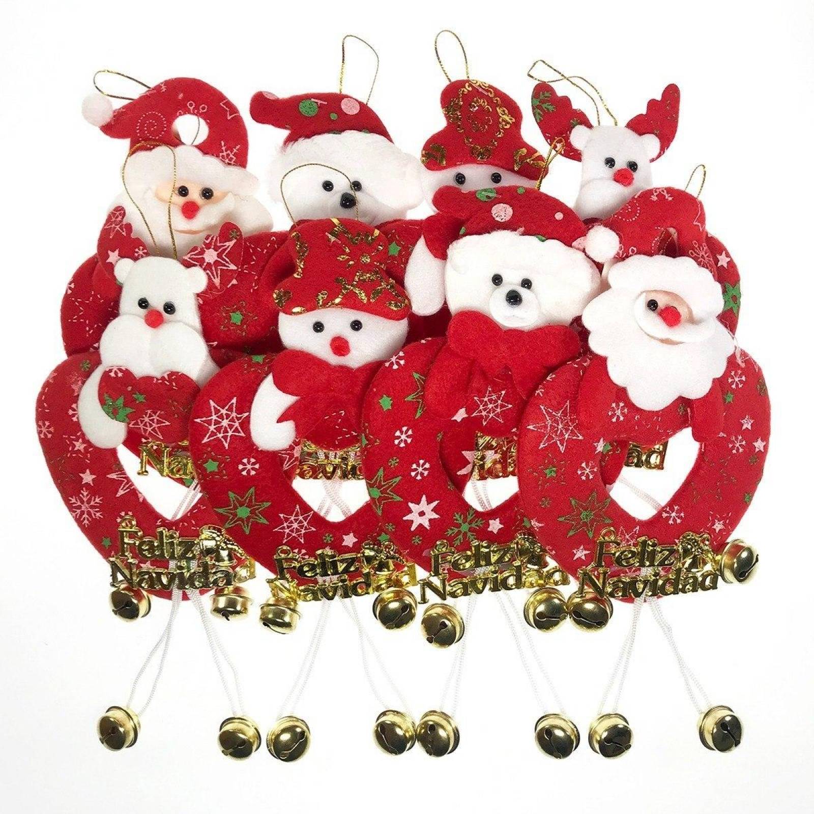 Adornos Navideños Para Arbol Navidad Muñecos Colgantes 8pzs 