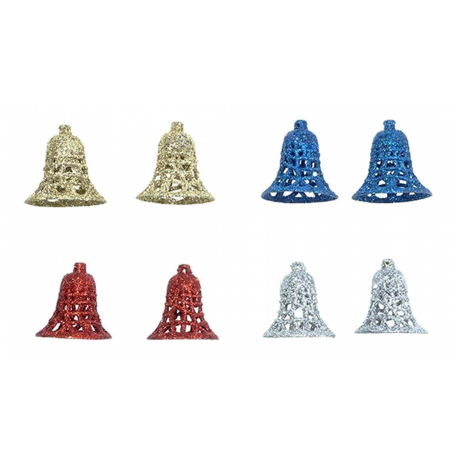 Campanas Adornos Navideños Para Árbol Navidad 40pz Rojo