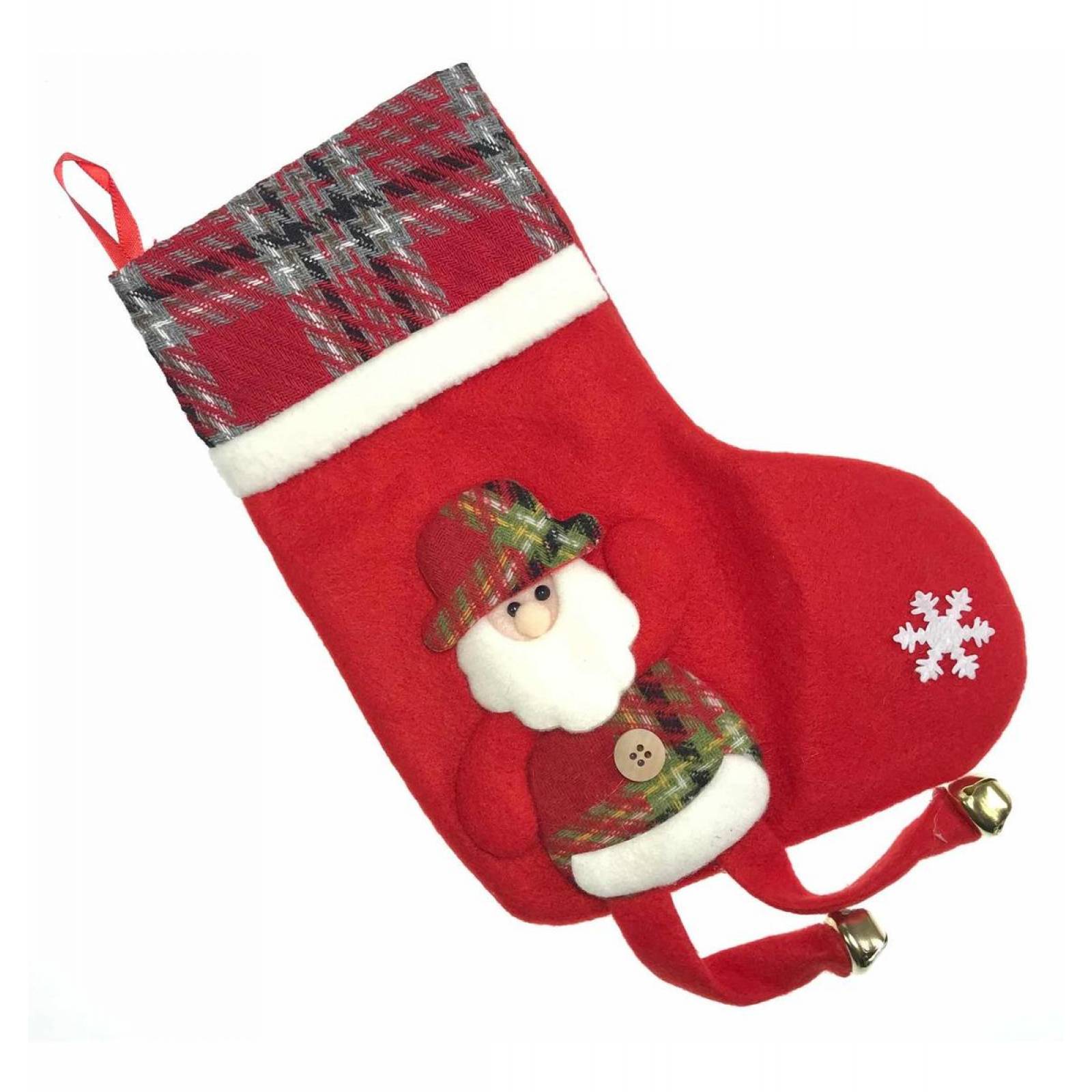 3 Botas Navideñas Colgantes Adorno Arbol Navidad Santa 25cm 