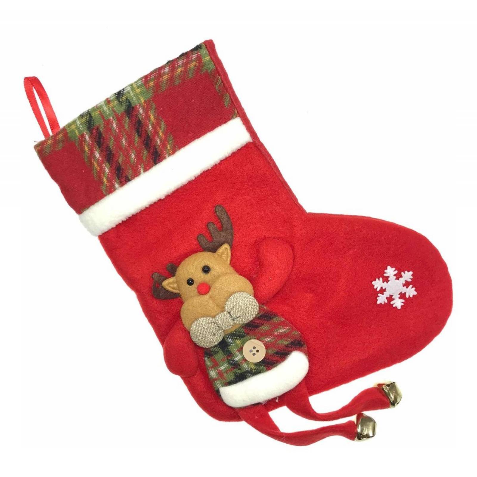 3 Botas Navideñas Colgantes Adorno Arbol Navidad Santa 25cm 