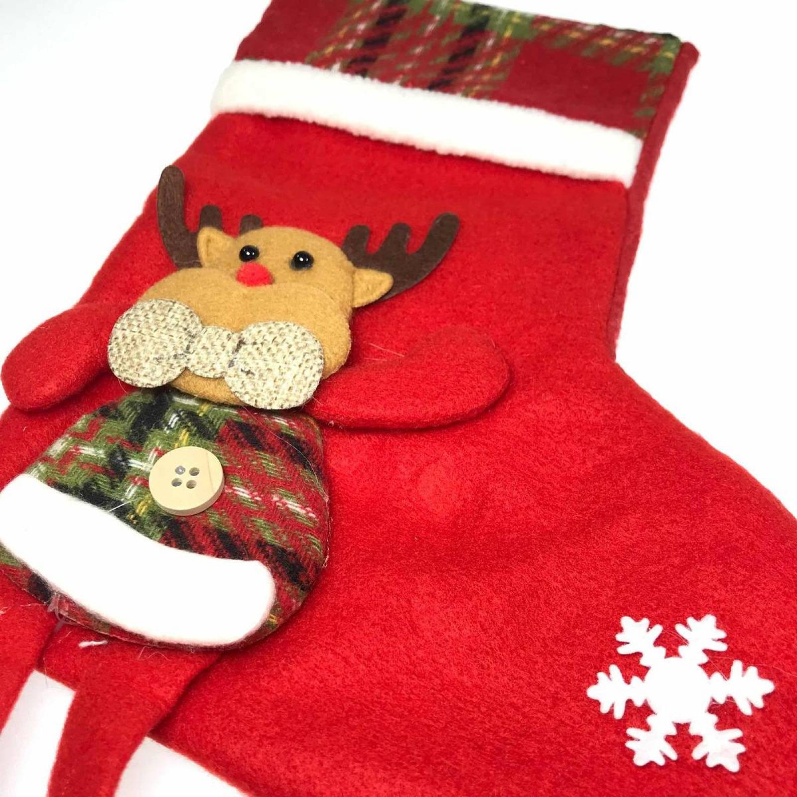 3 Botas Navideñas Colgantes Adorno Arbol Navidad Santa 25cm 