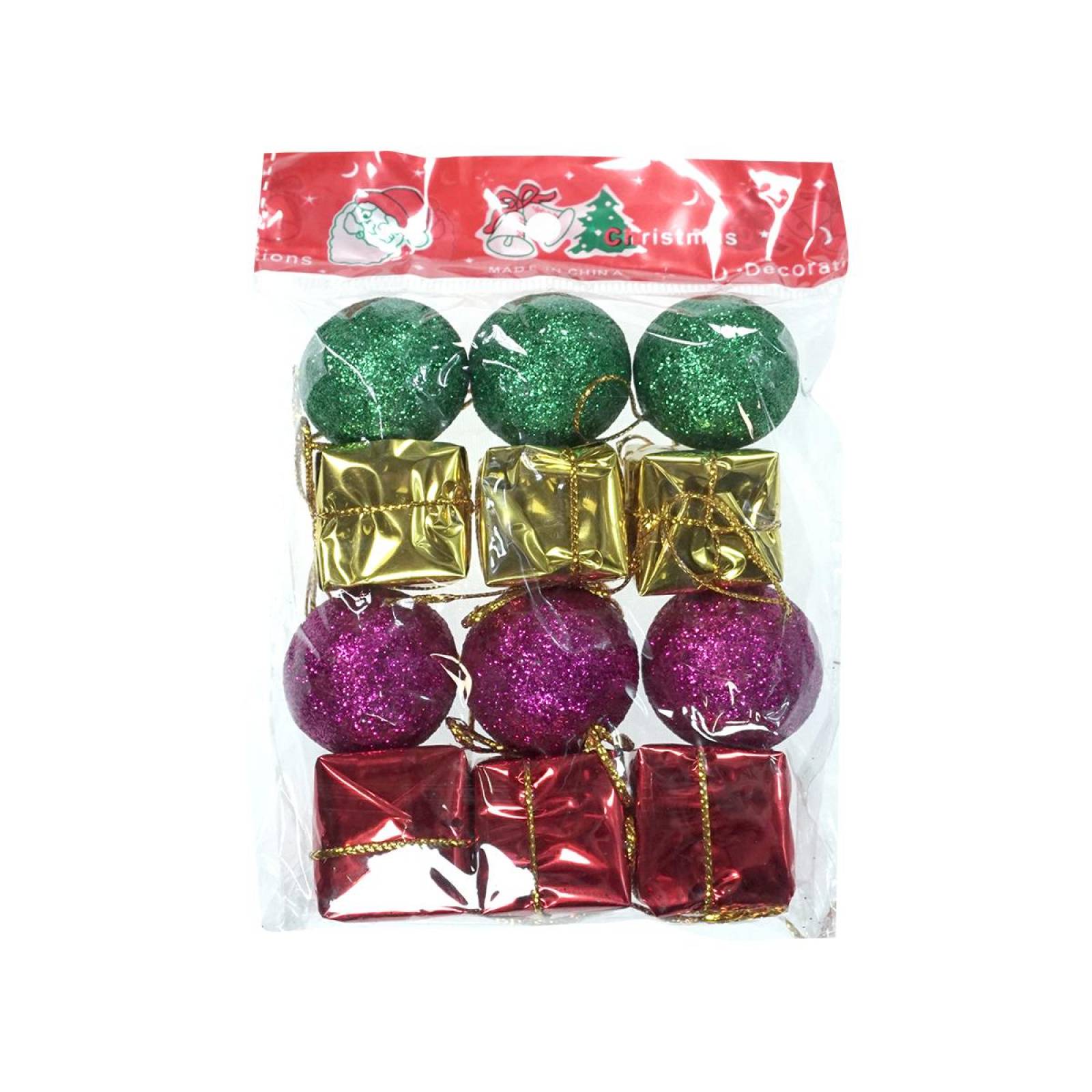 Esferas y Regalos Colgantes Para Arbol Navidad 48 pz