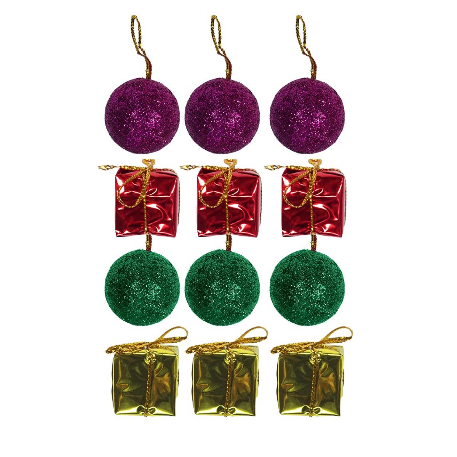 Esferas y Regalos Colgantes Para Arbol Navidad 48 pz
