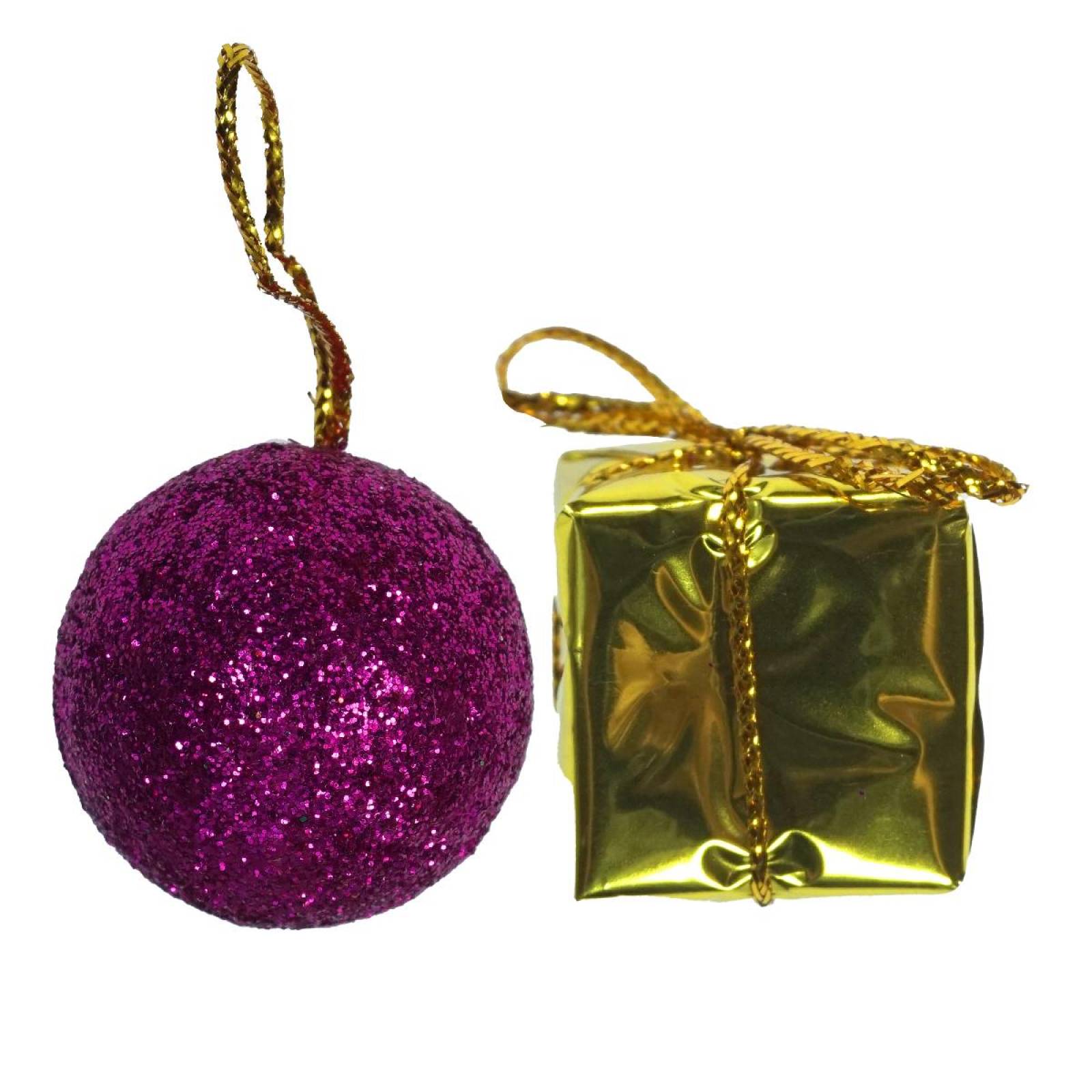 Esferas y Regalos Colgantes Para Arbol Navidad 48 pz