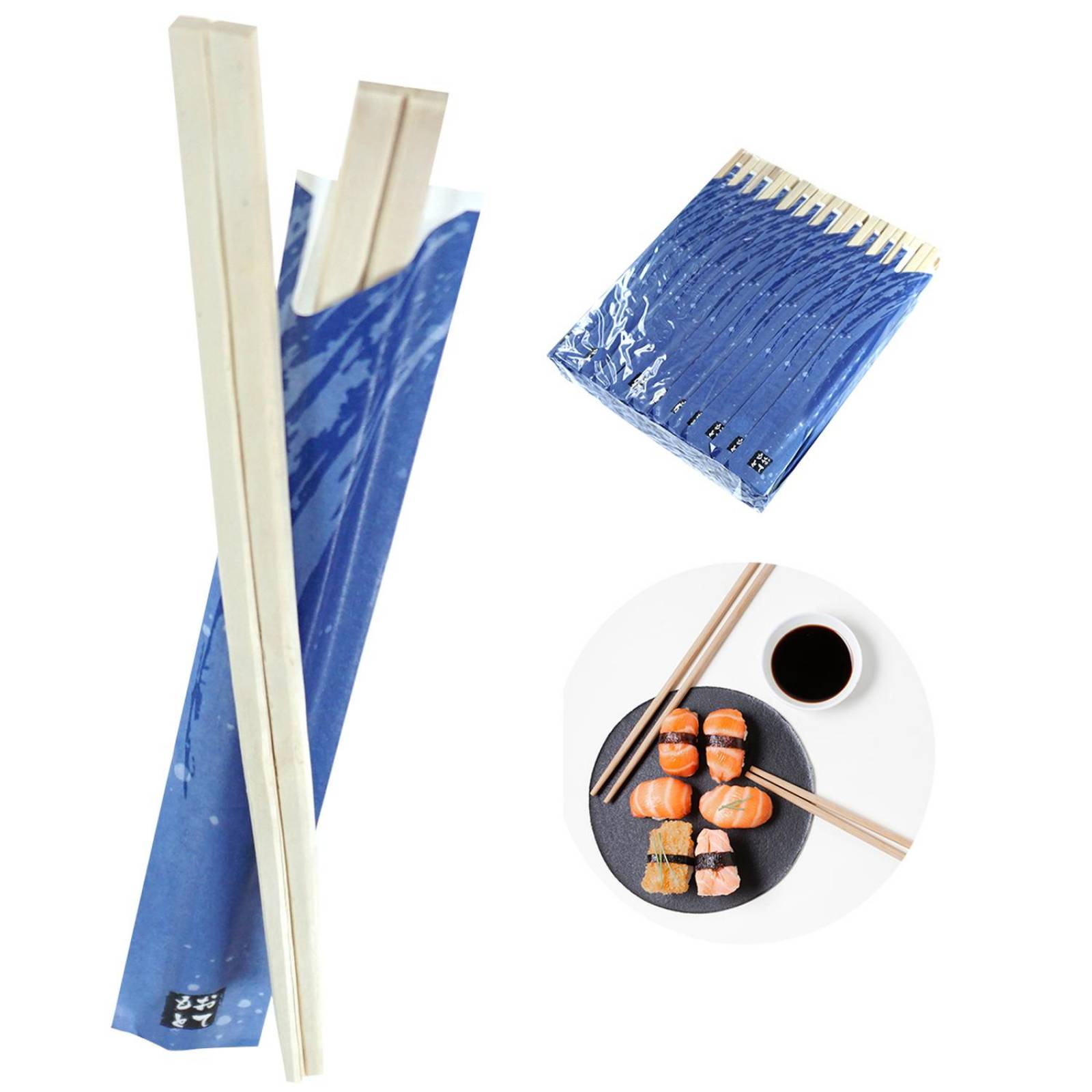Palillos chinos De Madera Para Sushi 100 Pares 