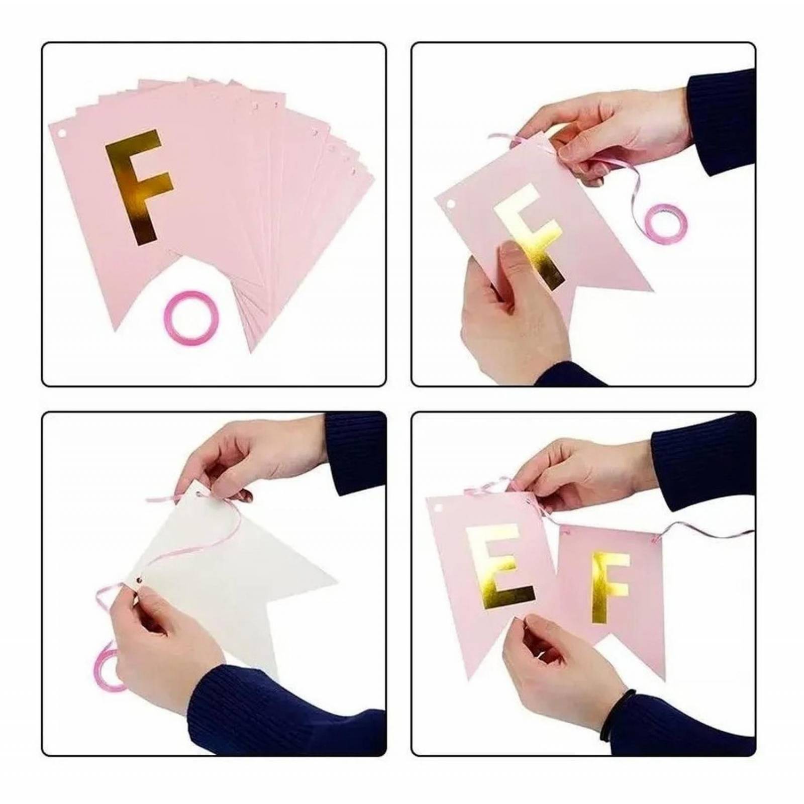 Letrero Banderin De Feliz Cumpleaños para Decoracion en tus fiestas de corton cuche Lila Diamantado