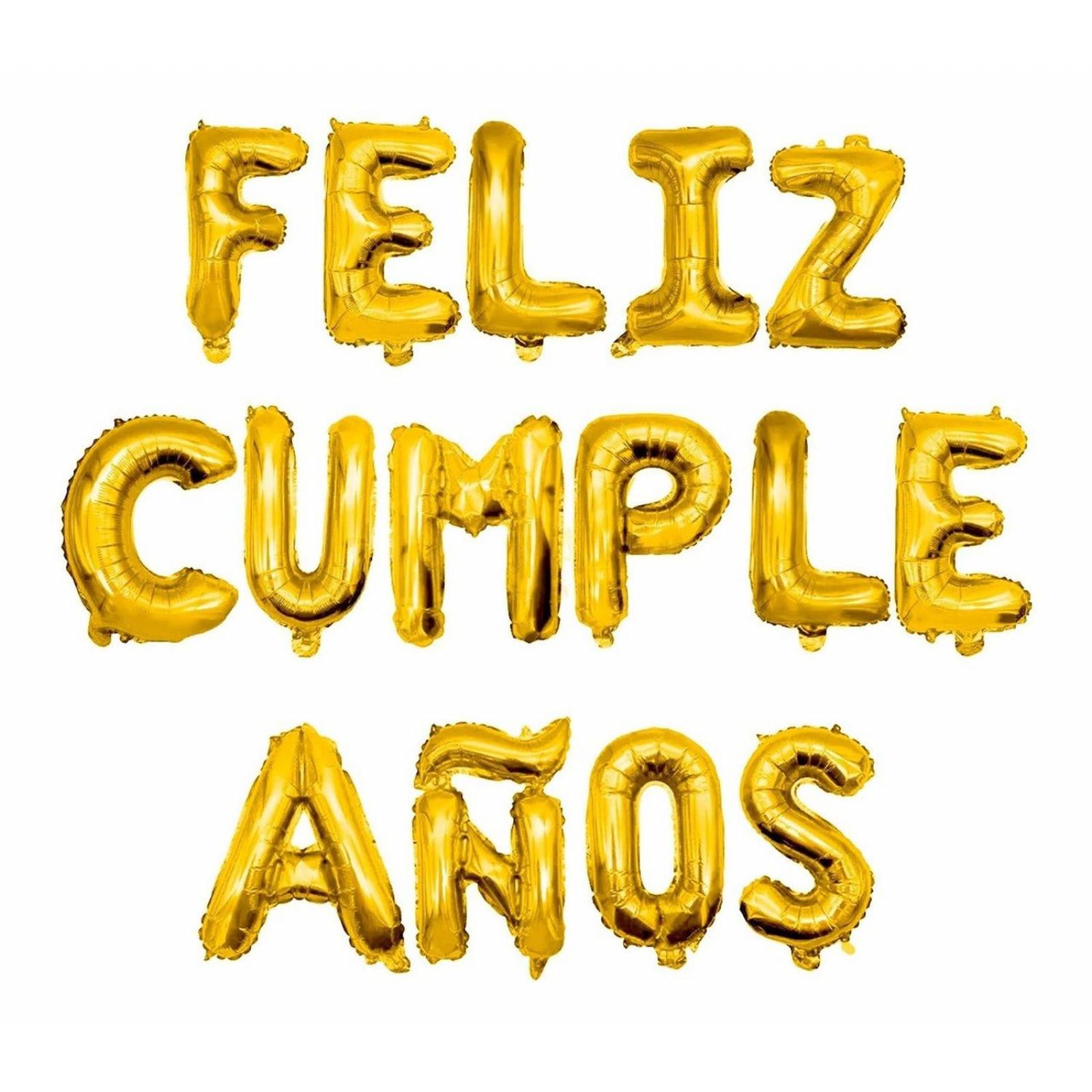 Globos Letra Metalicos Feliz Cumpleaños Dorado Y Plata 