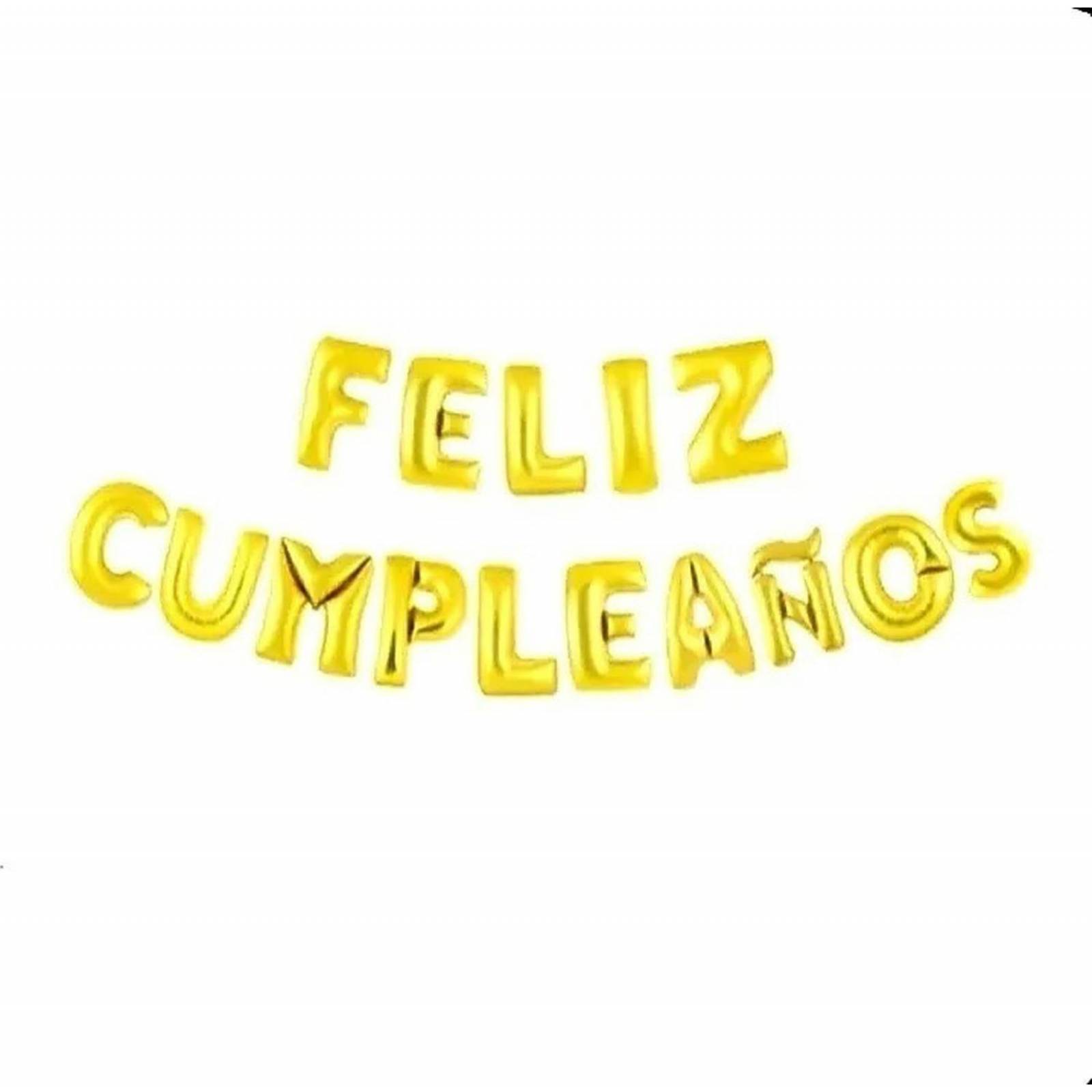 Globos Letra Metalicos Feliz Cumpleaños Dorado Y Plata 