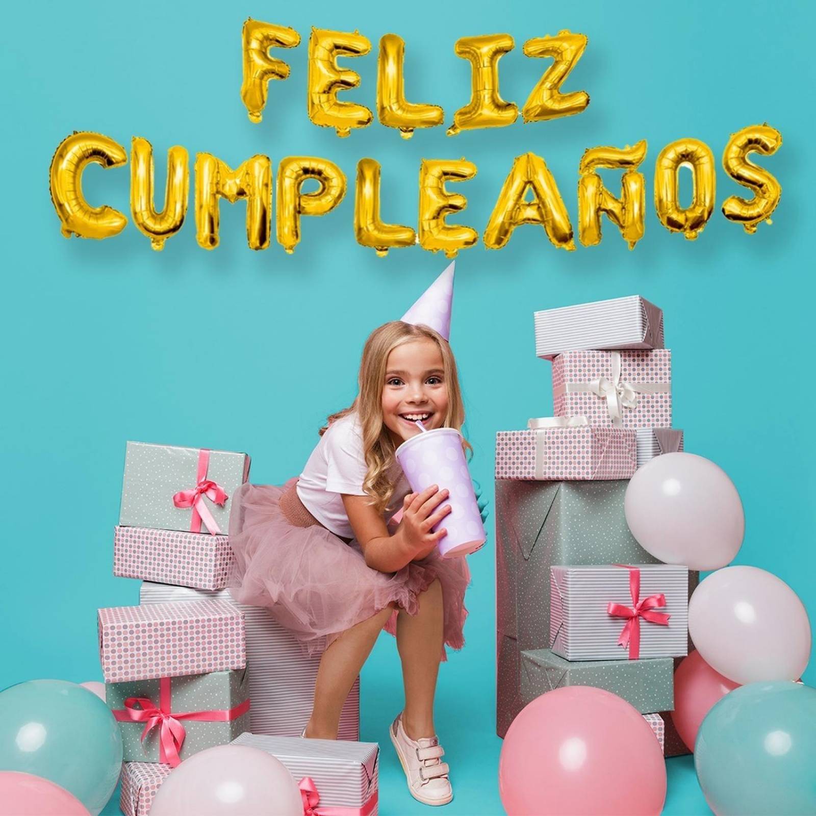Globos Letra Metalicos Feliz Cumpleaños Dorado Y Plata 