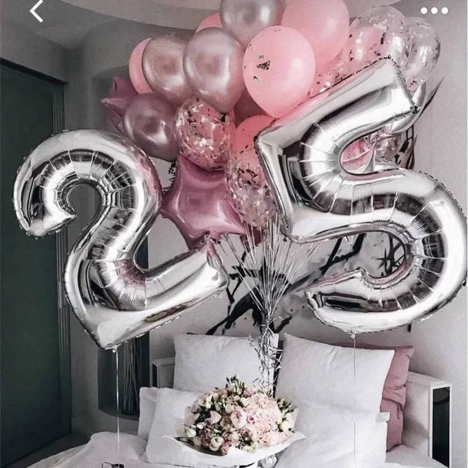 Globo Metalico de Numero color Plata Grande de 80cm Decoracion 3