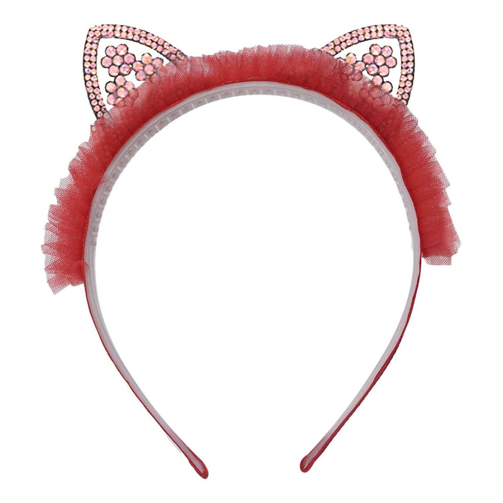 Diadema De Orejas De Gato Con Brillo Para Niña 6pz Colores Flor Multicolor
