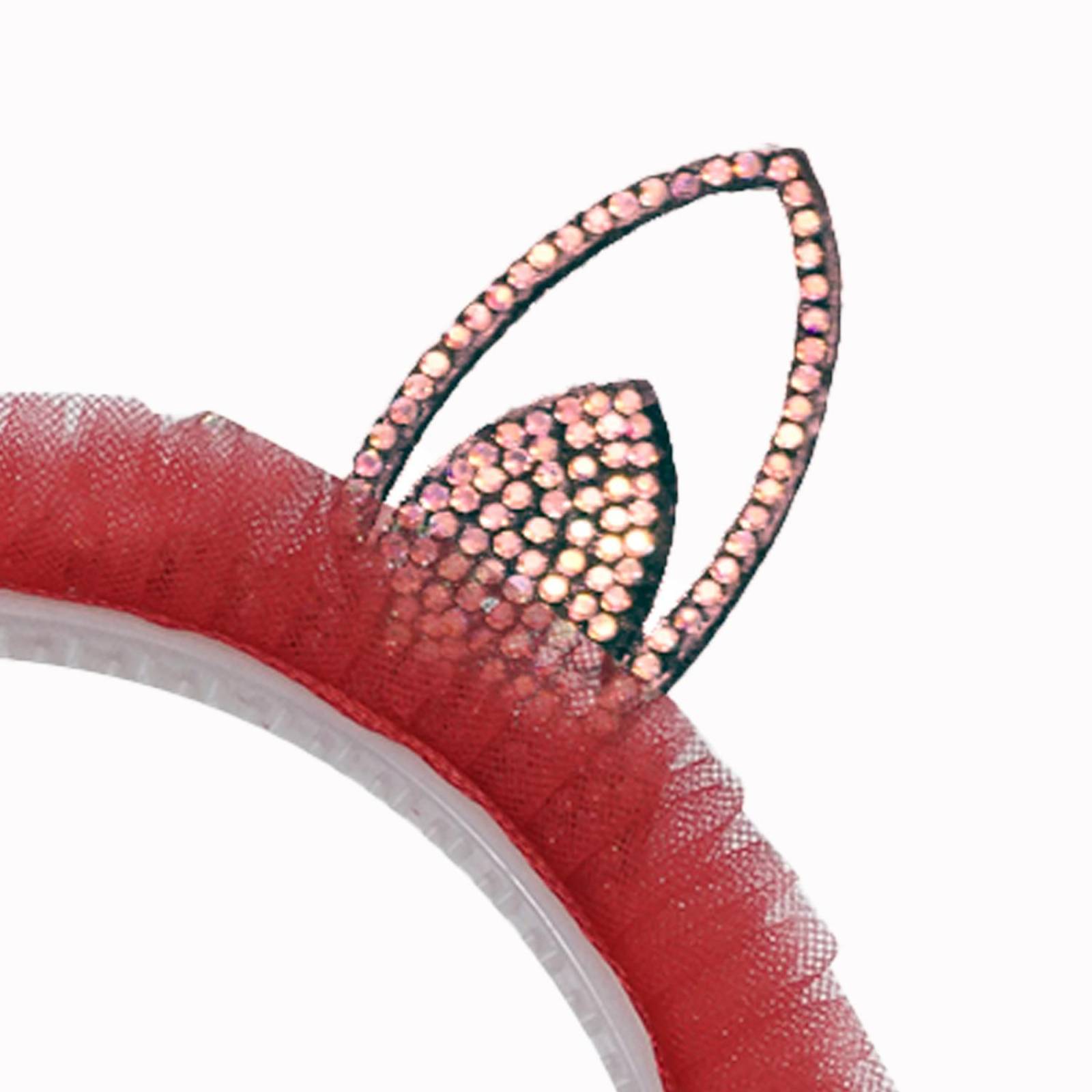 Diadema De Orejas De Gato Con Brillo Para Niña 6pz Colores Multicolor Conejo