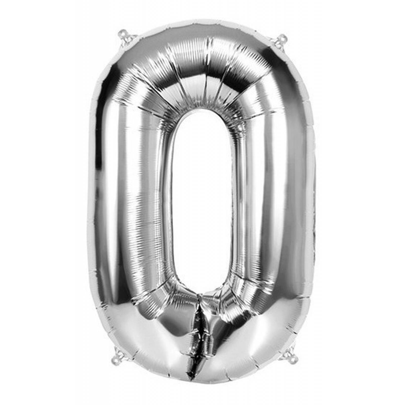 Globo Metalico de Numero color Plata Grande de 80cm Decoracion