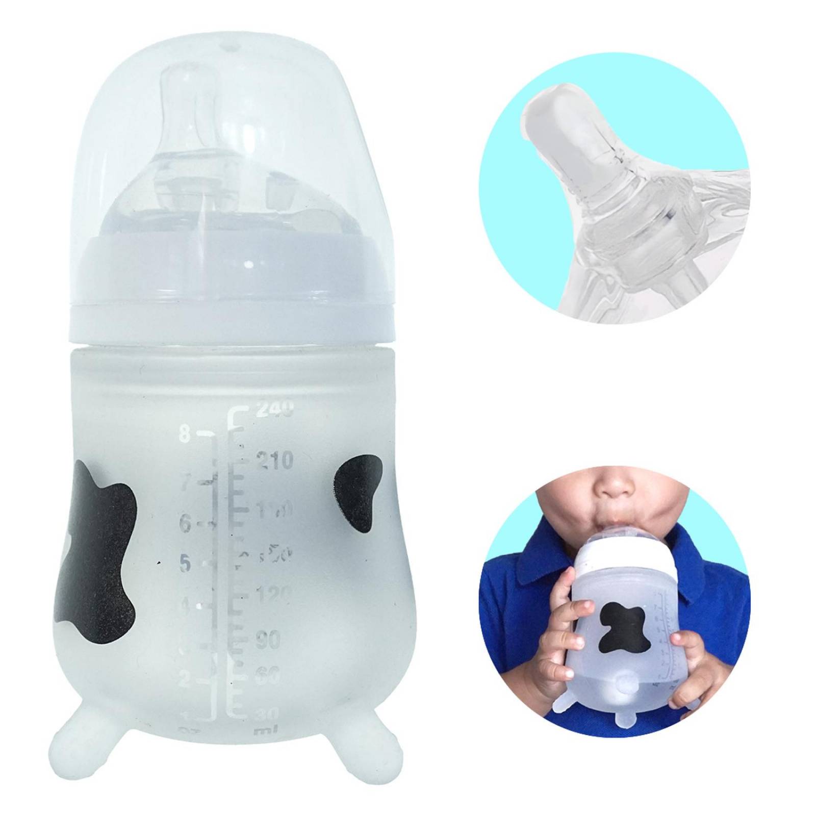 Mamila biberón de silicón anticólicos antirreflujo 240ml 1pz 