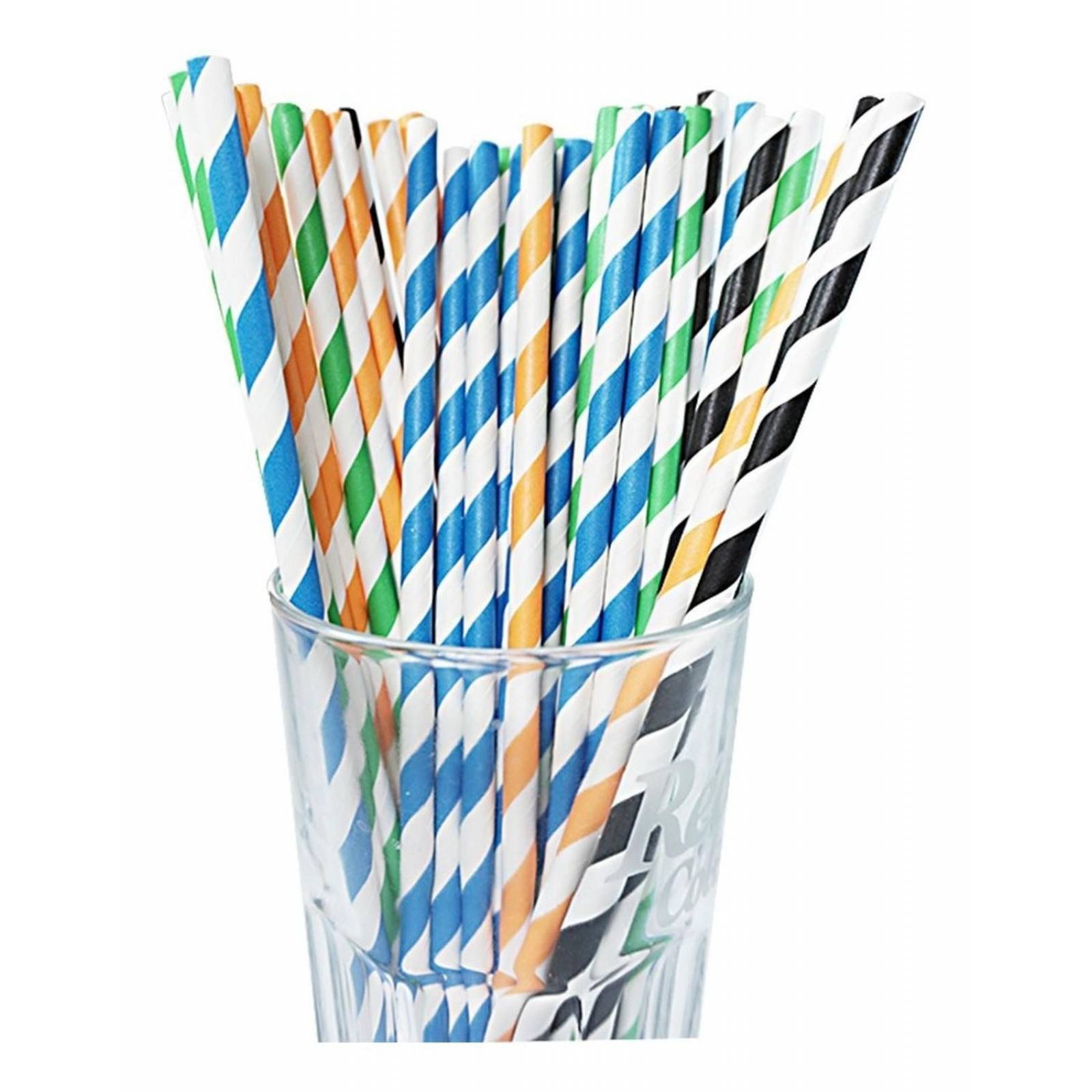 100 Popotes De Papel Biodegradables/ Económicos/ Coloridos Mixto-Niño