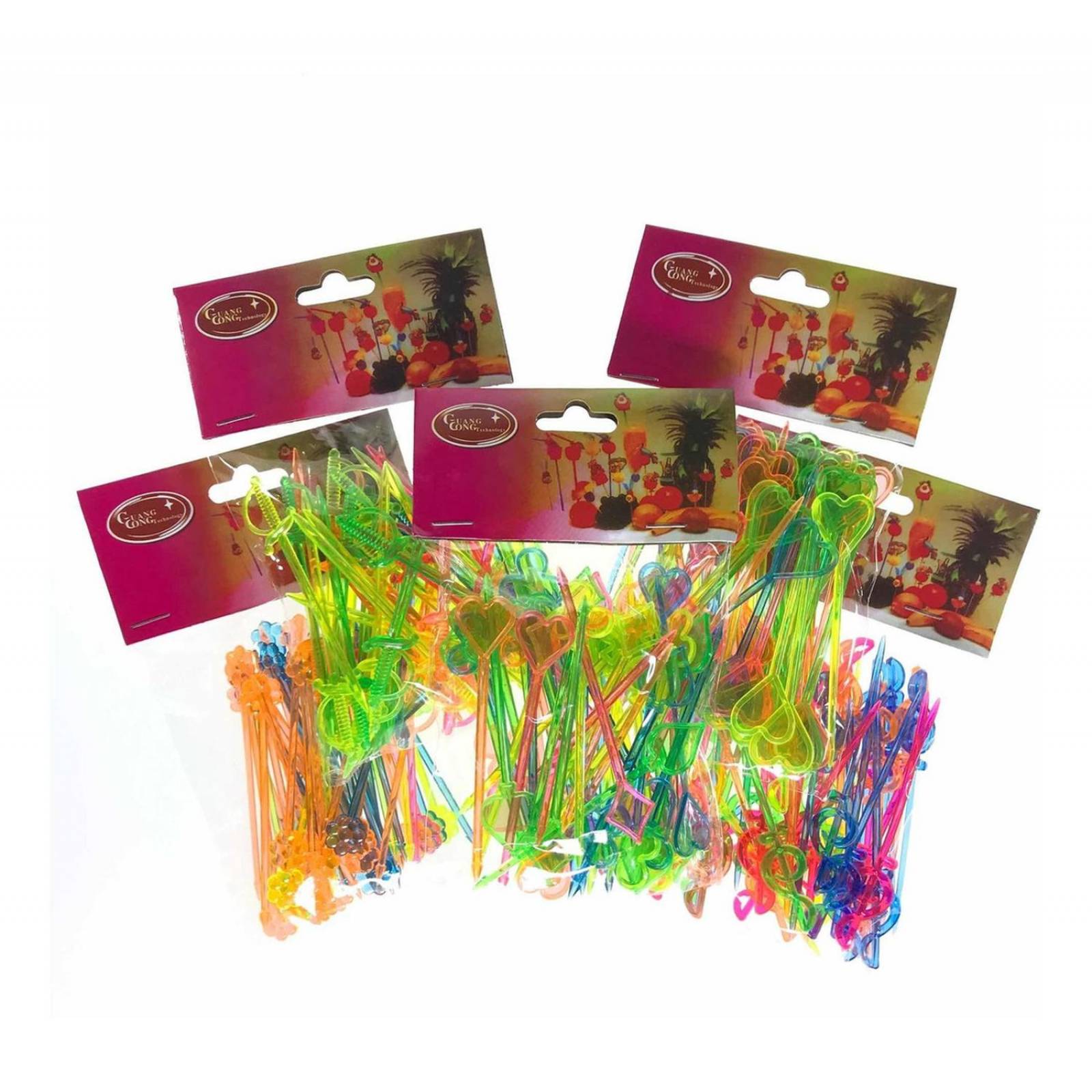 Palillos De Plastico Coctel Frutas Decoracion Fiestas 250pzs