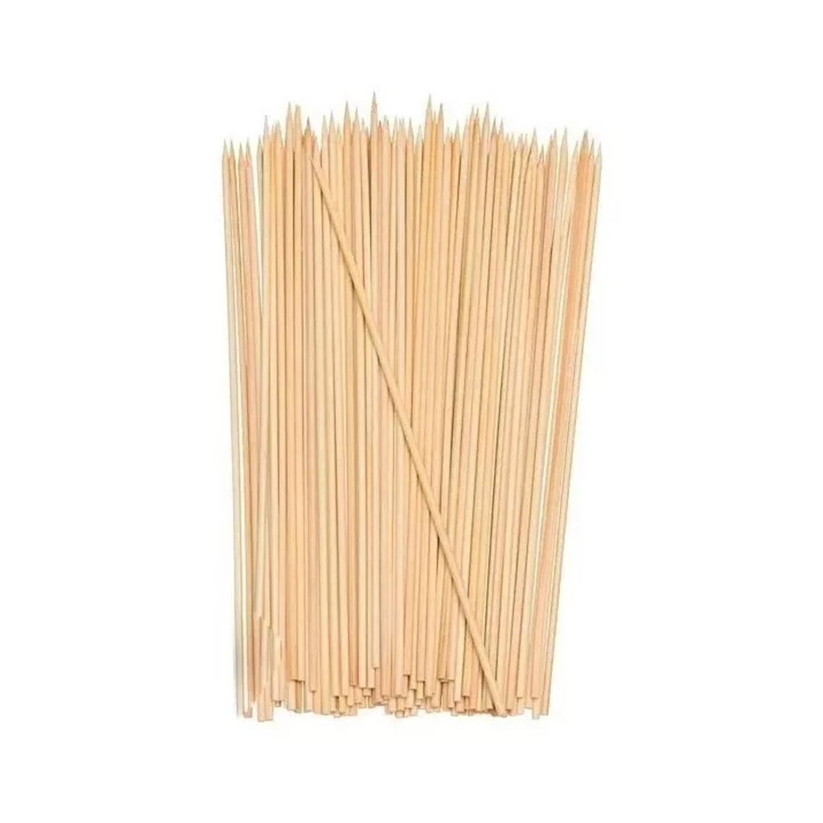 Palillos Para Brochetas Palo De Bambú Madera 25cm 90pzs