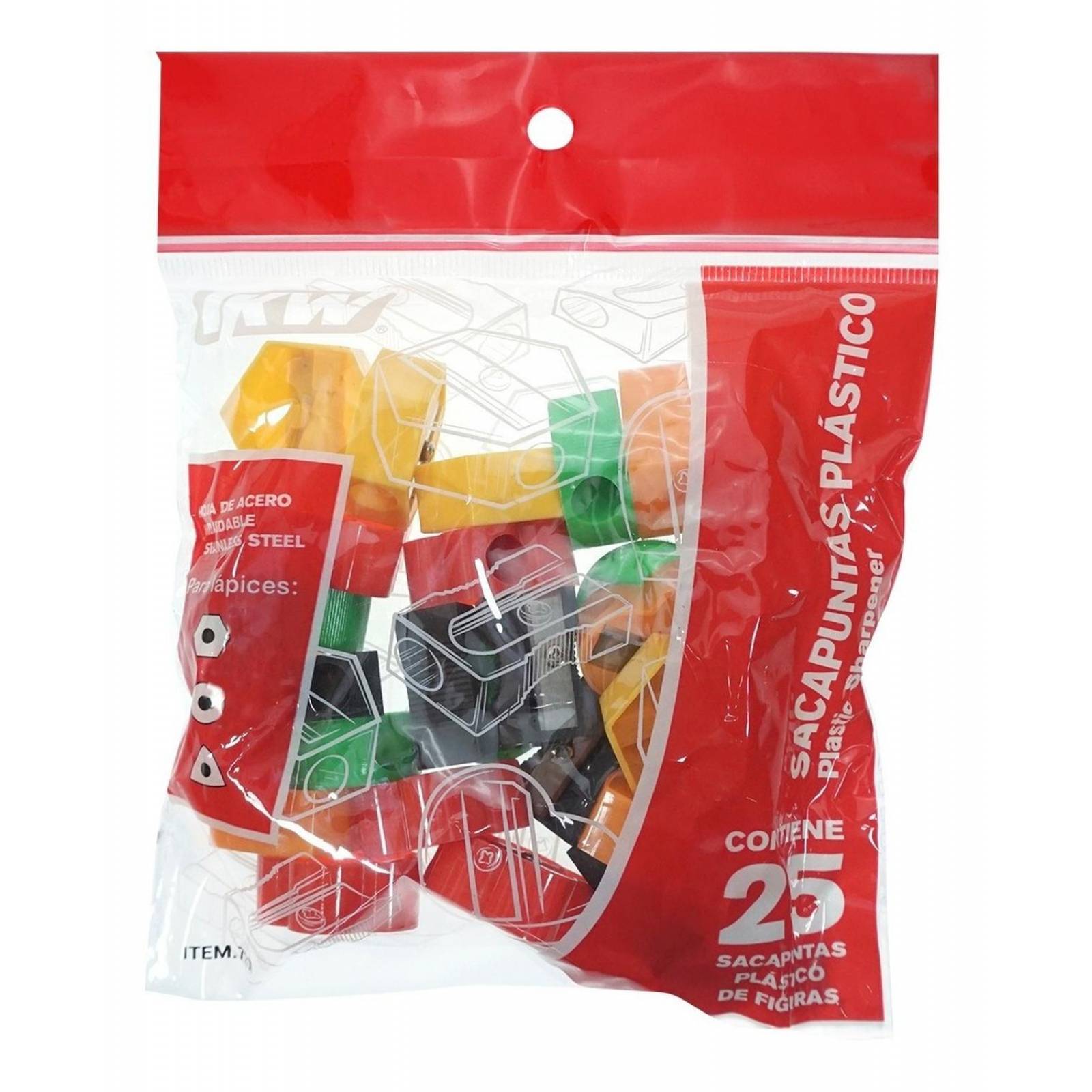 Sacapuntas Escolar De Colores 25 Pz 