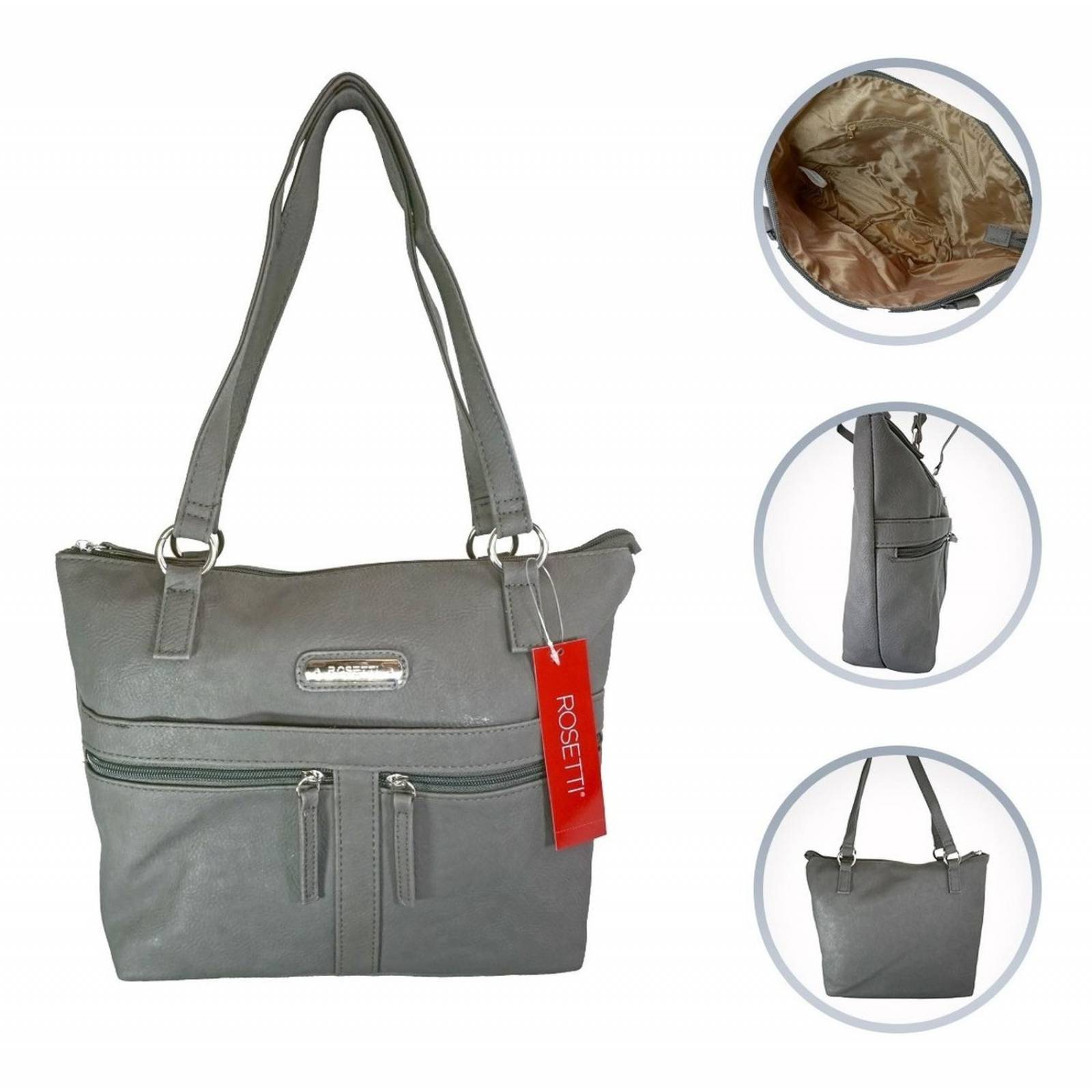 Bolsa Bolso Rosetti De Mano Para Dama Gris oscuro