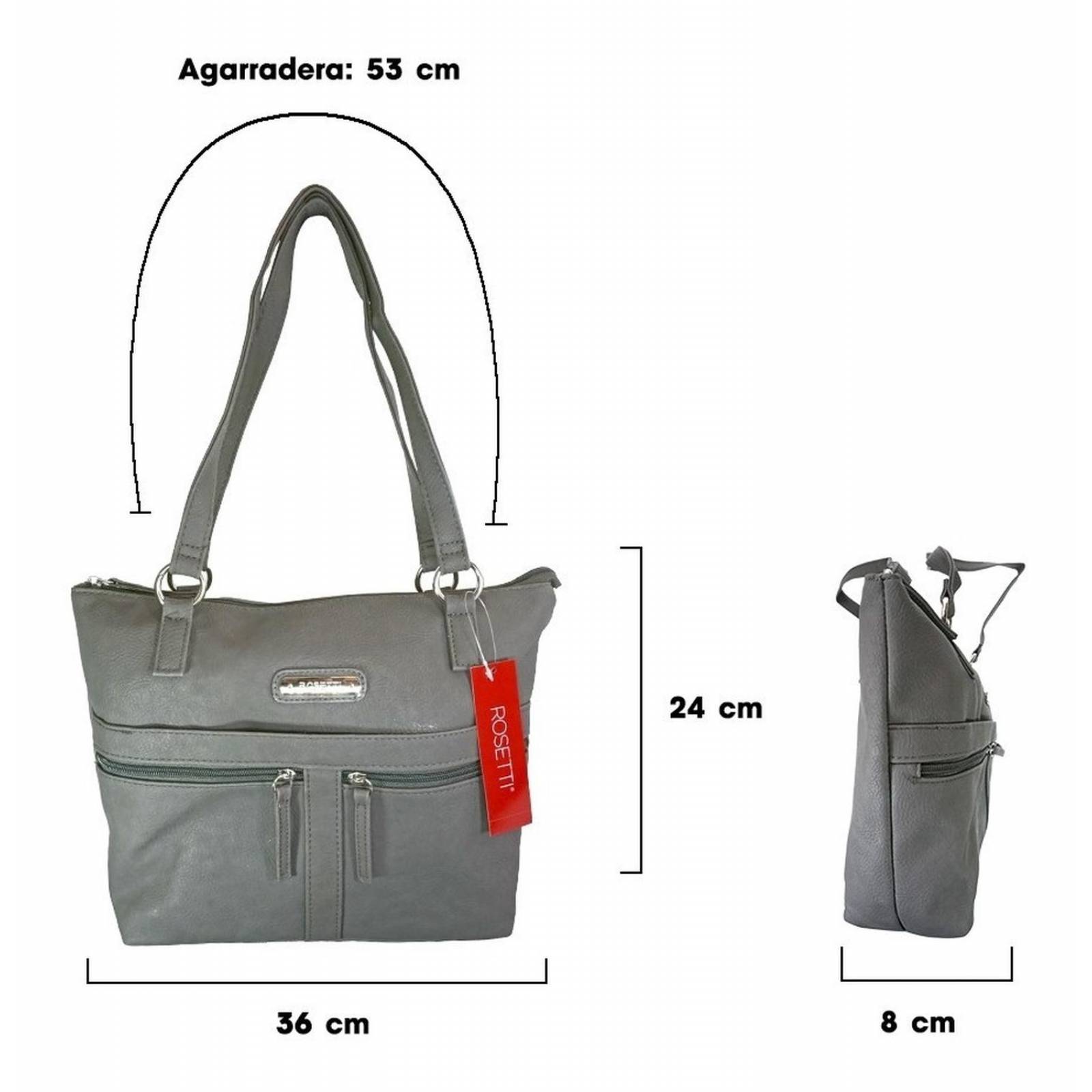 Bolsa Bolso Rosetti De Mano Para Dama Gris oscuro