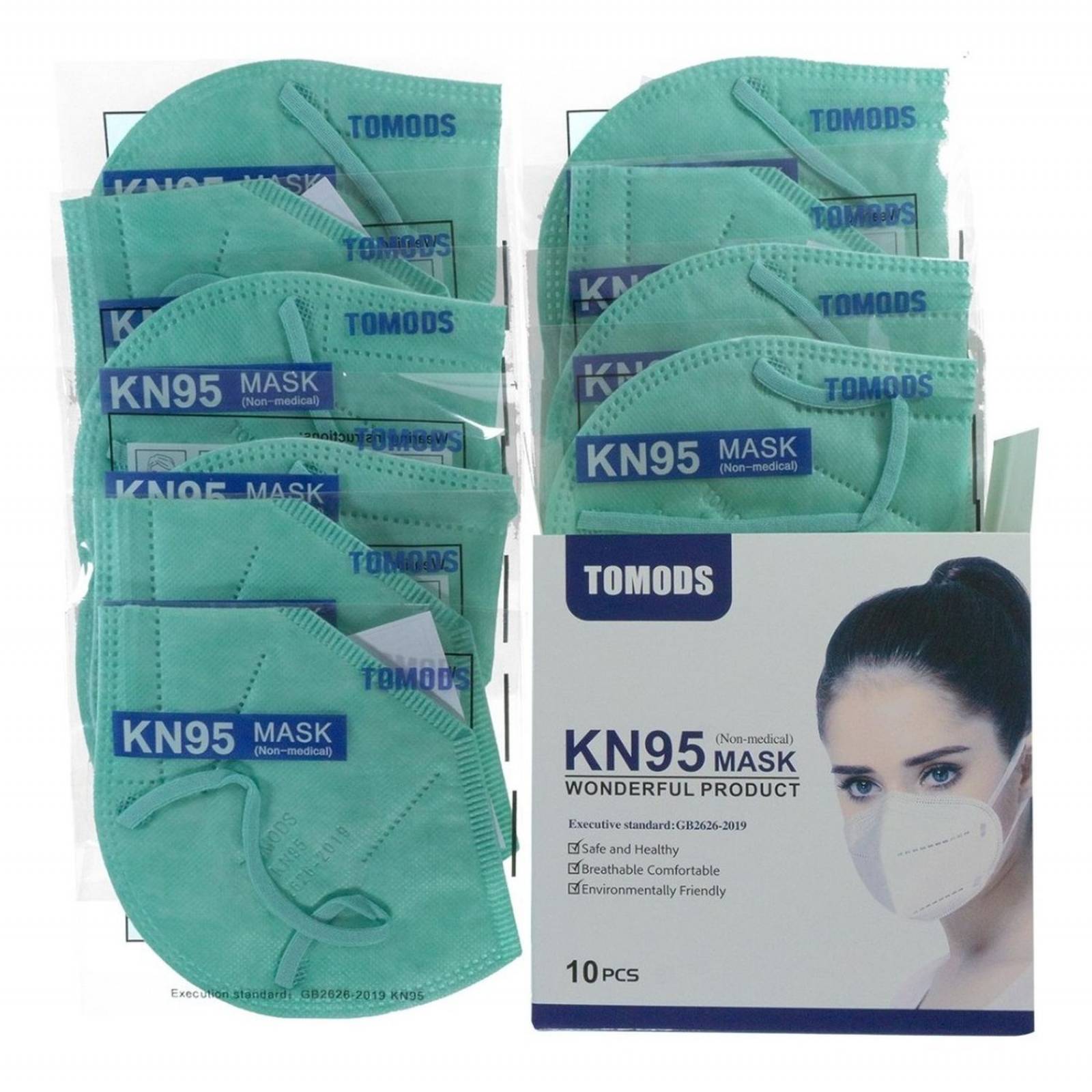 Kn95 Mascarillas Cubrebocas 100 Pzs Colores Tomods Calidad