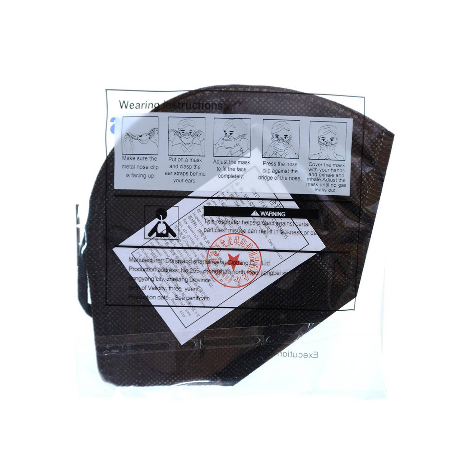 Kn95 Mascarillas Negro Caja10pz Cubrebocas Certificados 