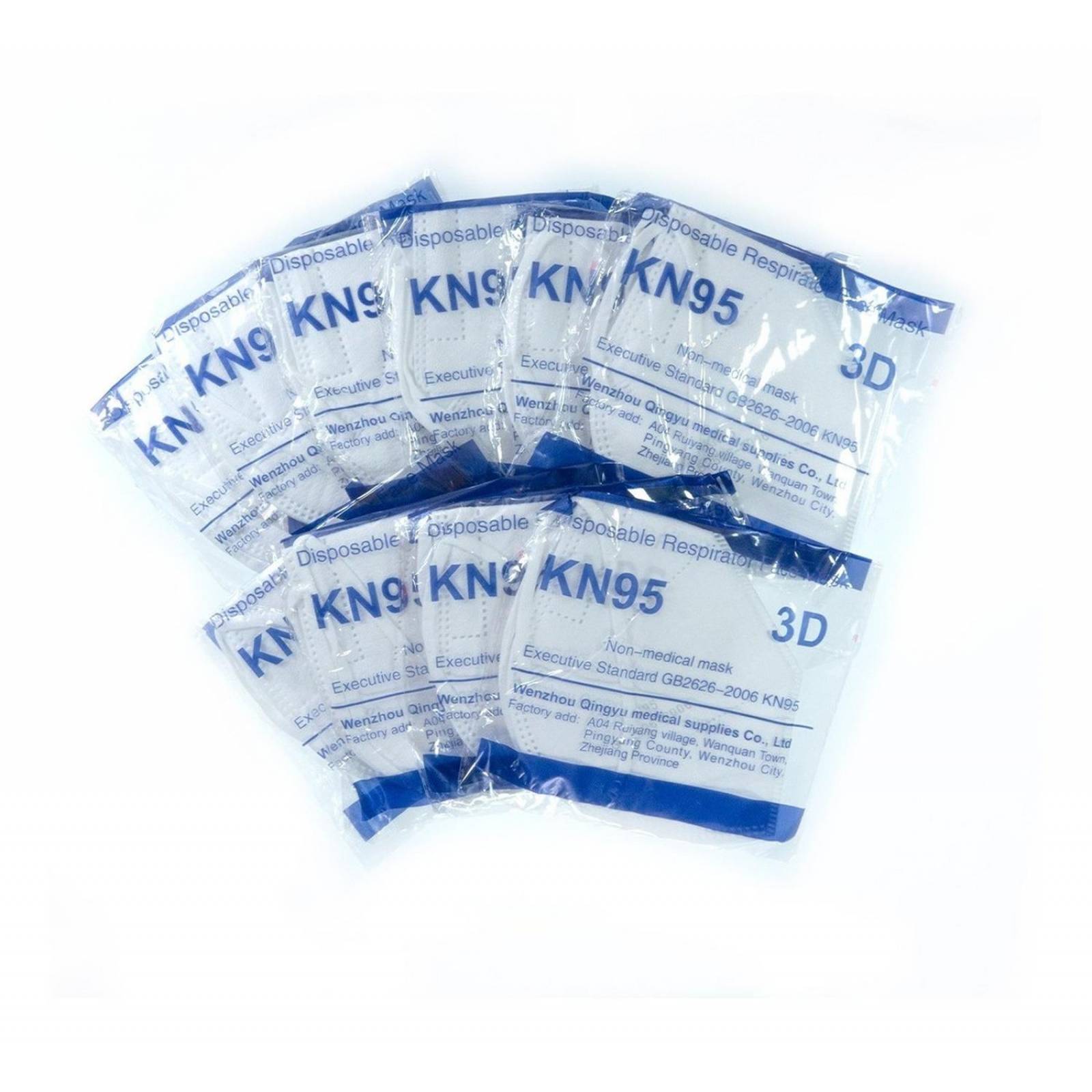 Cubrebocas Kn95 Protective Mask 10pzs Certificados Blanco