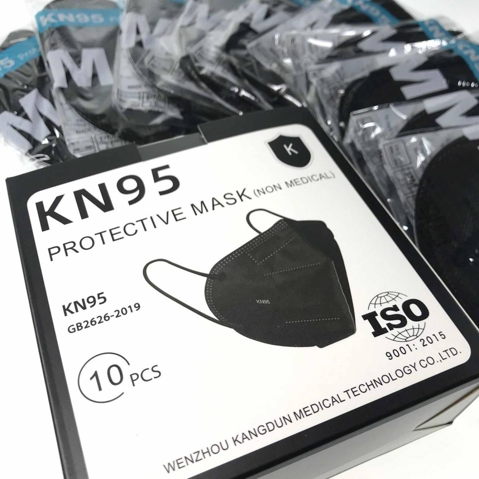 Cubrebocas Kn95 Protective Mask 10pzs Certificados Negro.