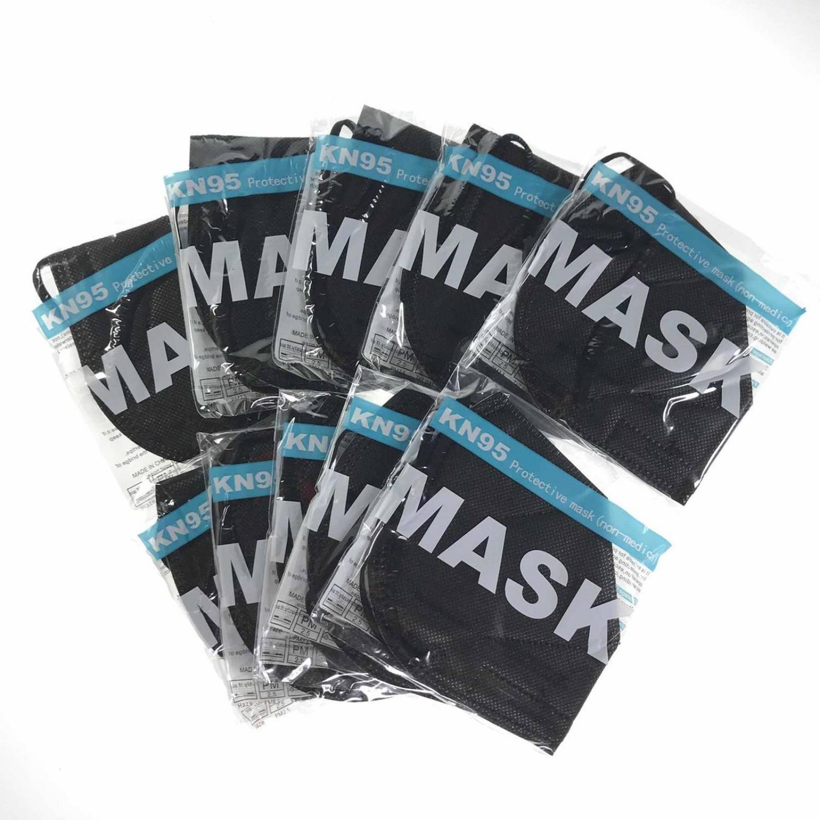 Cubrebocas Kn95 Protective Mask 10pzs Certificados Negro.