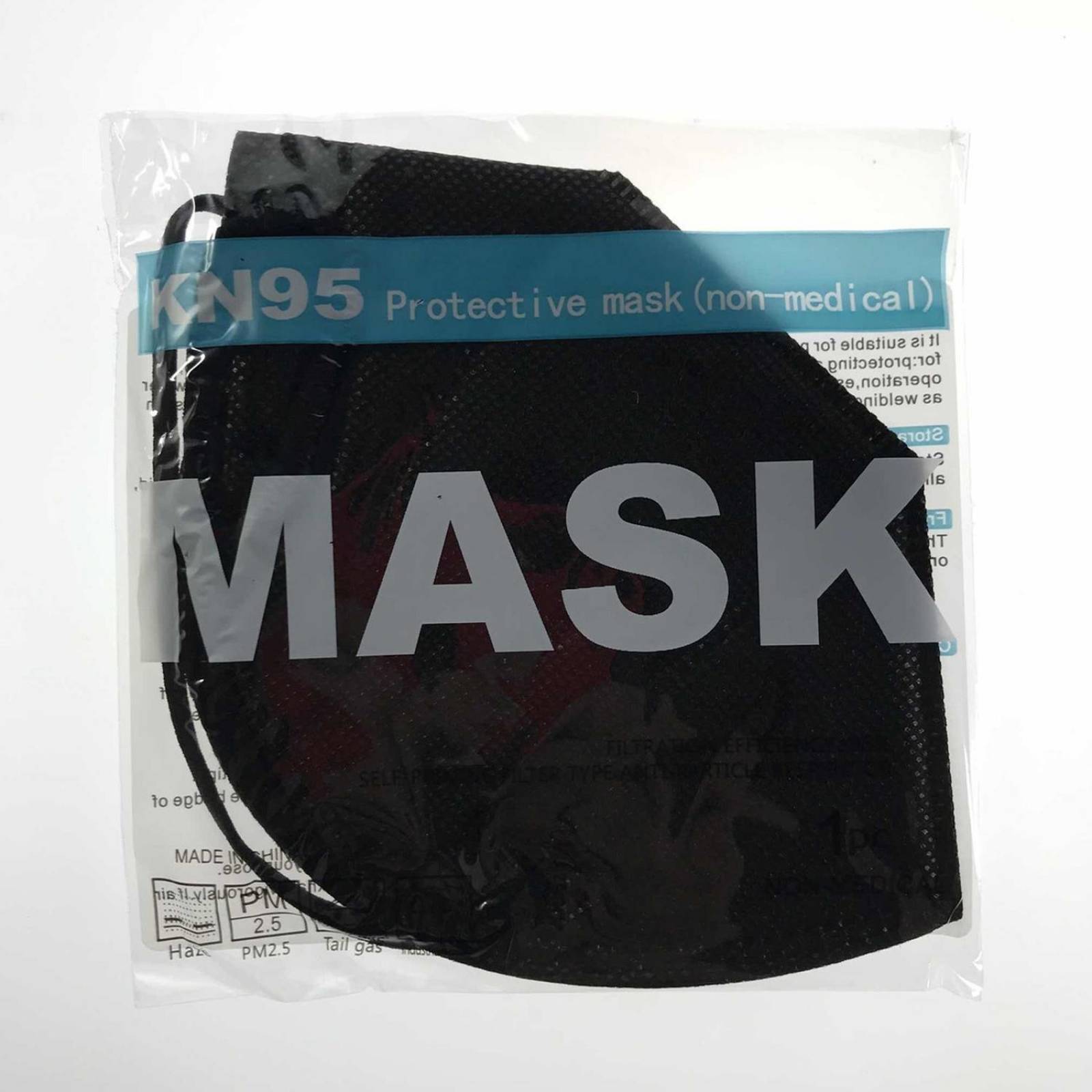 Cubrebocas Kn95 Protective Mask 10pzs Certificados Negro.