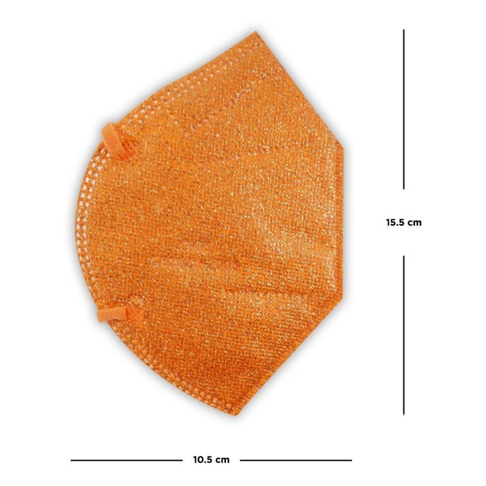 Cubrebocas Kn95 Super Brillantes Colores Metalicos 10pzs Bronce.