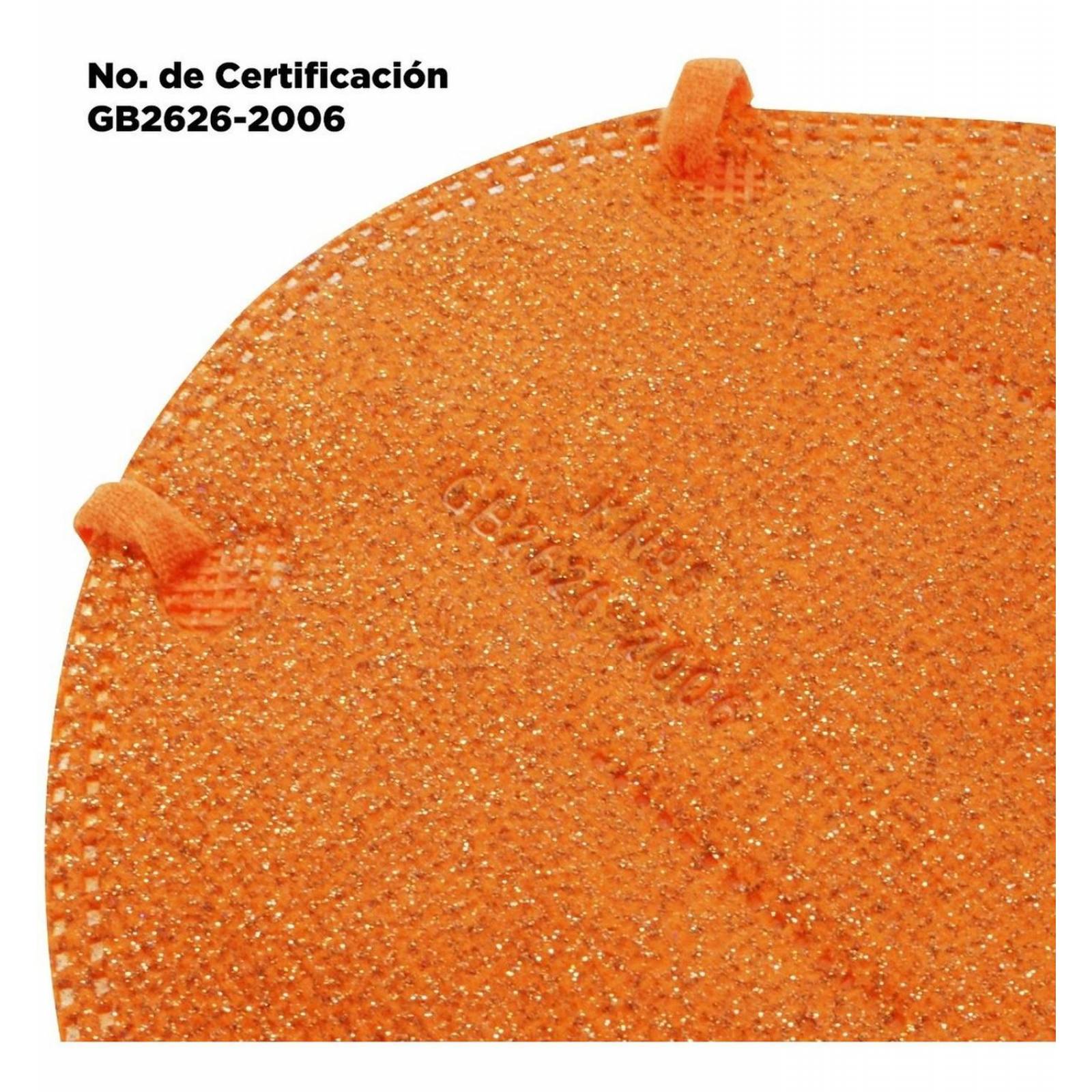 Cubrebocas Kn95 Super Brillantes Colores Metalicos 10pzs Bronce.