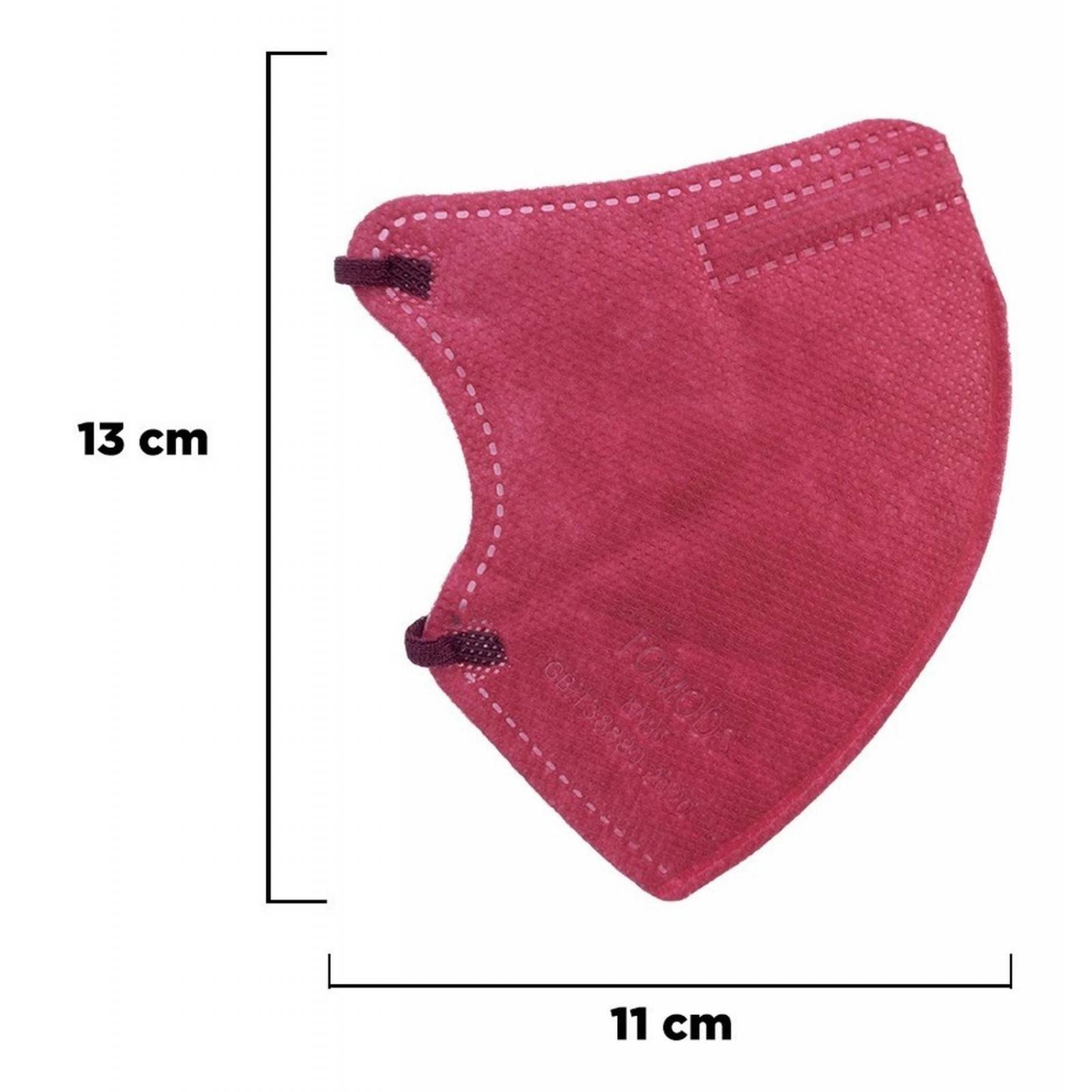 Kn95 Mascarillas Cubrebocas Infantil Caja10pz Colores Tomods Vino.