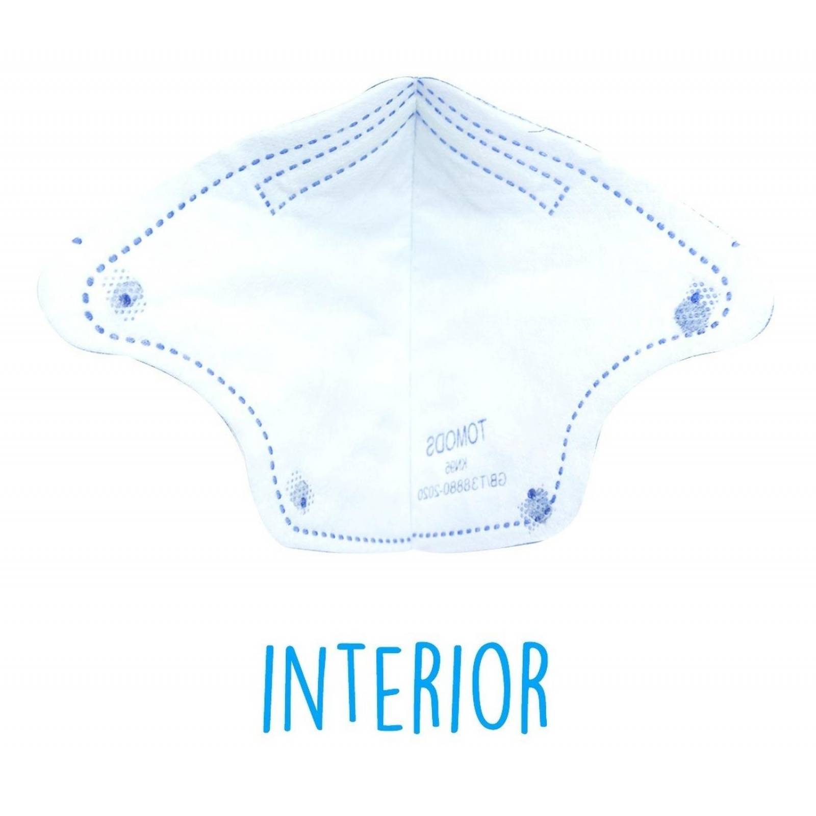 Kn95 Mascarillas Cubrebocas Infantil Caja10pz Colores Tomods Azul Rey.