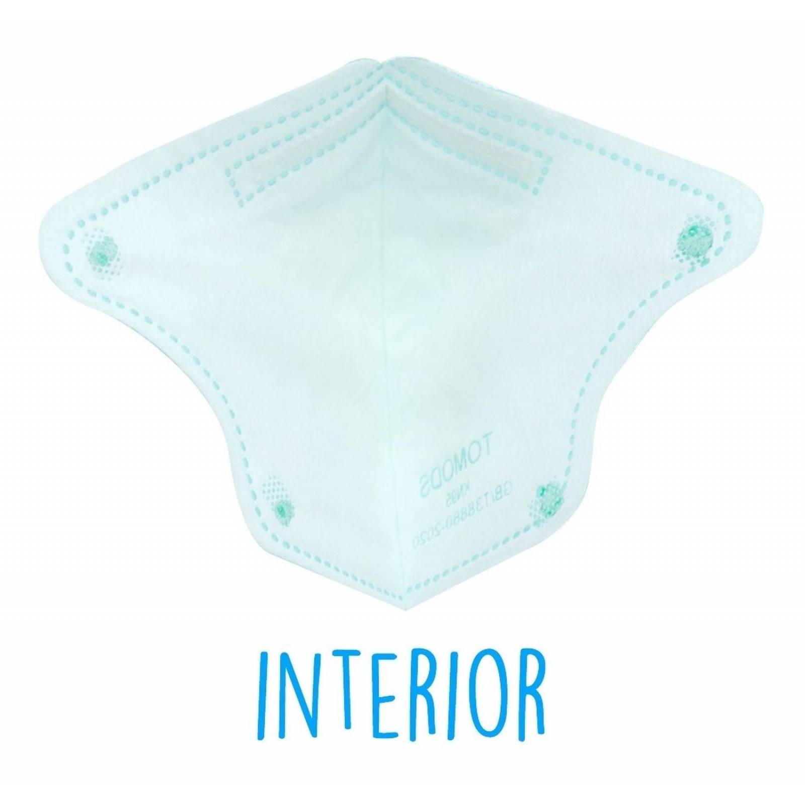 Kn95 Mascarillas Cubrebocas Infantil Caja10pz Colores Tomods Turquesa.