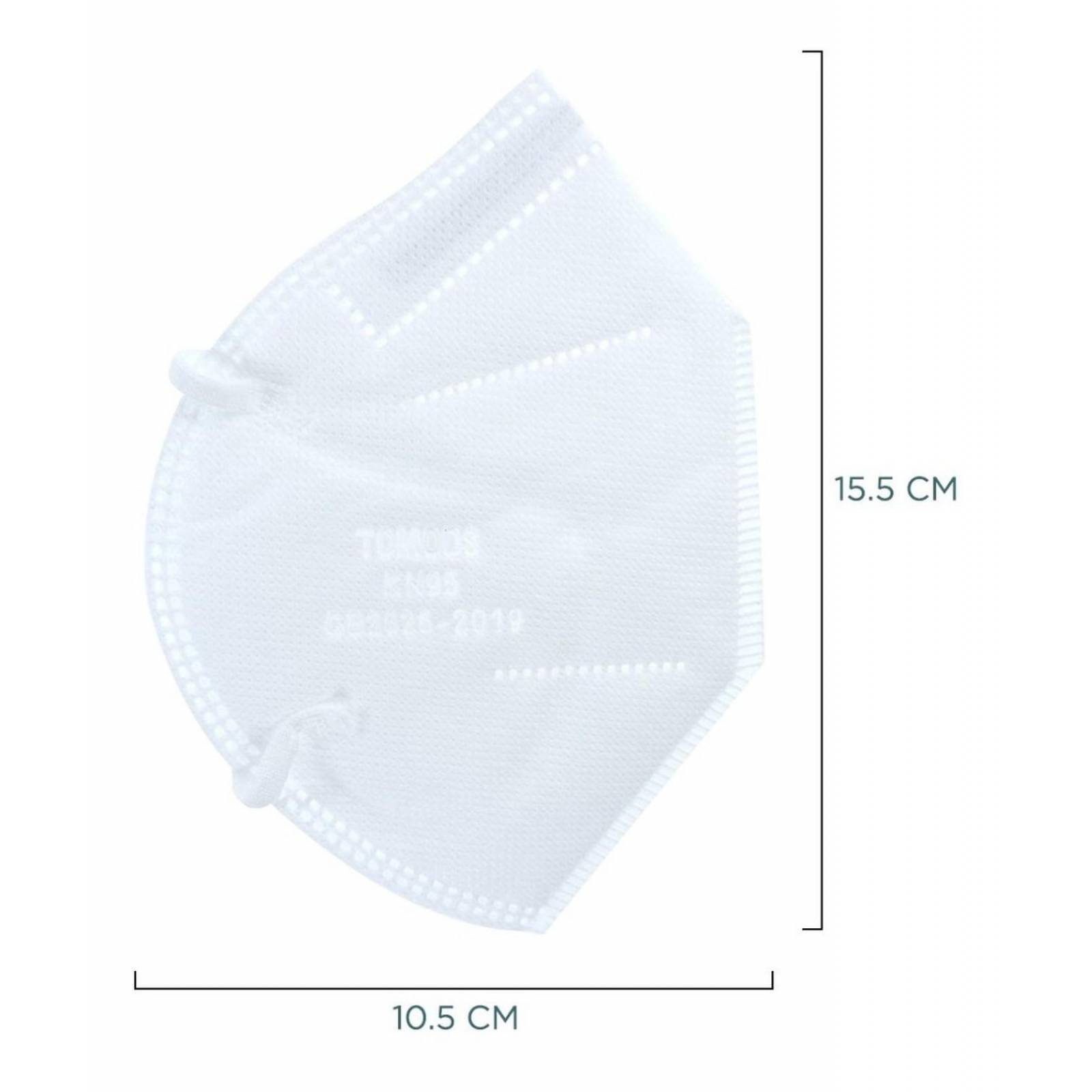 12 Cubrebocas Kn95 Tomods Certificado Con 4 Capas De Protección Para Adulto. Mascarilla Fabricada En Polipropileno, Algodón Y Elástico, Desechables.