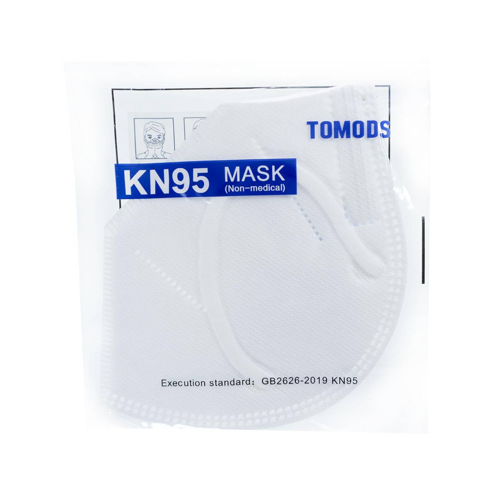 Cubrebocas Kn95 Tomods Mascarillas Certificados Caja 10 Pzs Blanco.
