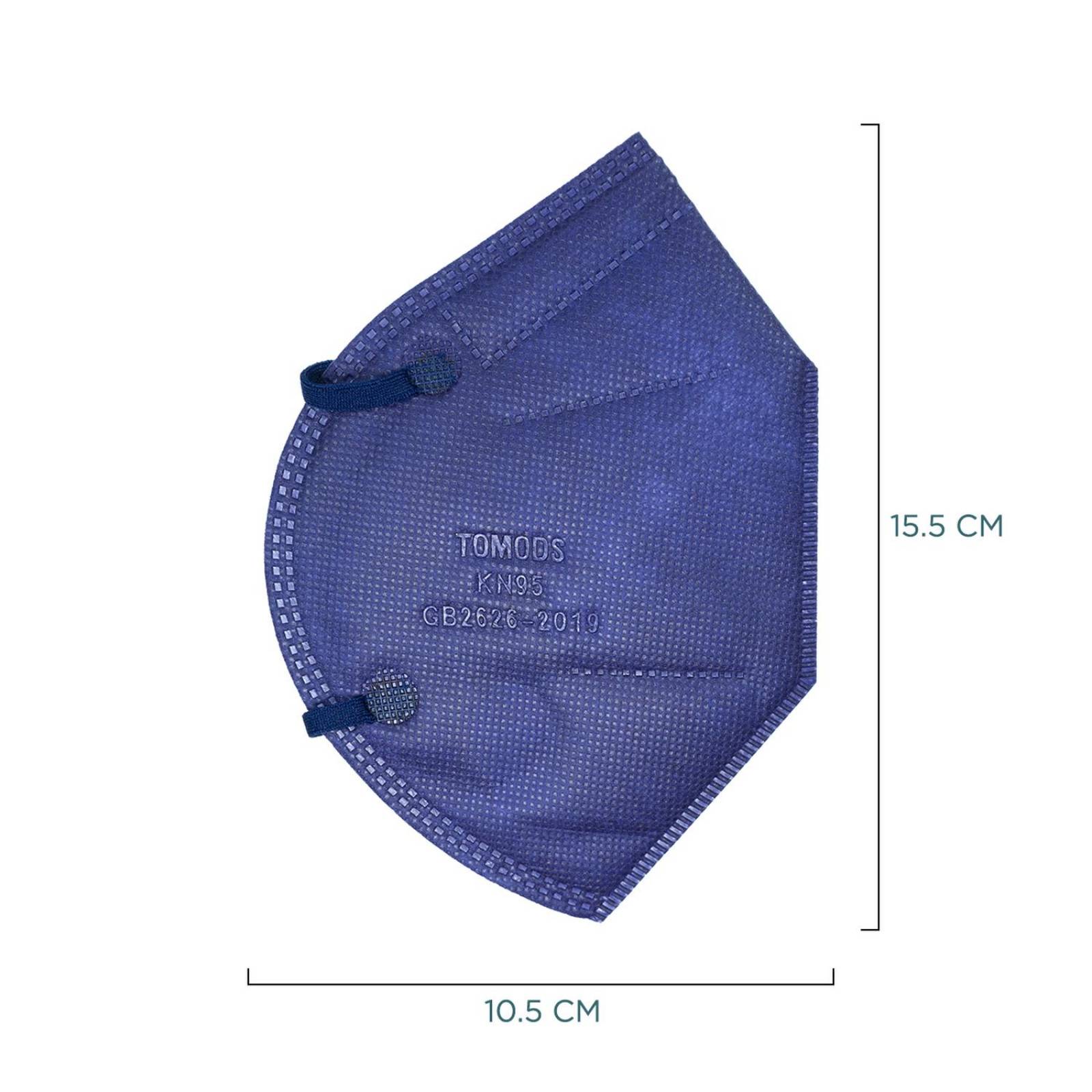 Cubrebocas Kn95 Tomods Mascarillas Certificados Caja 10 Pzs Azul marino Azul Marino.