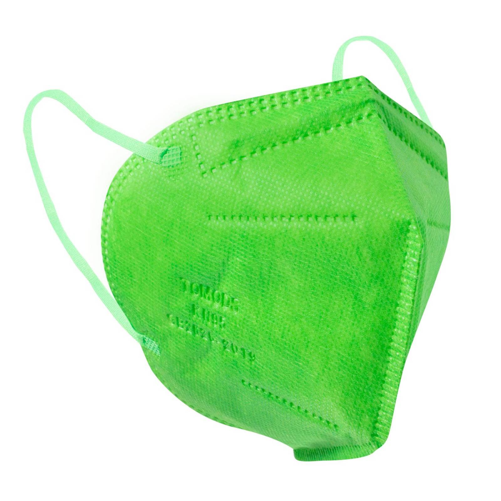 Cubrebocas Kn95 Tomods Mascarillas Certificados Caja 10 Pzs Verde lima Verde Lima.