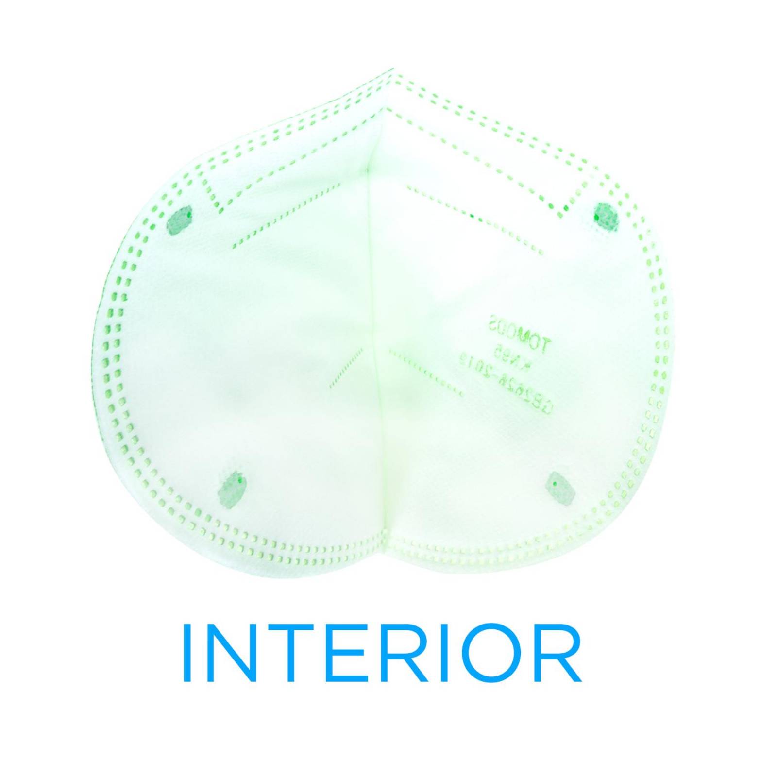 Cubrebocas Kn95 Tomods Mascarillas Certificados Caja 10 Pzs Verde lima Verde Lima.