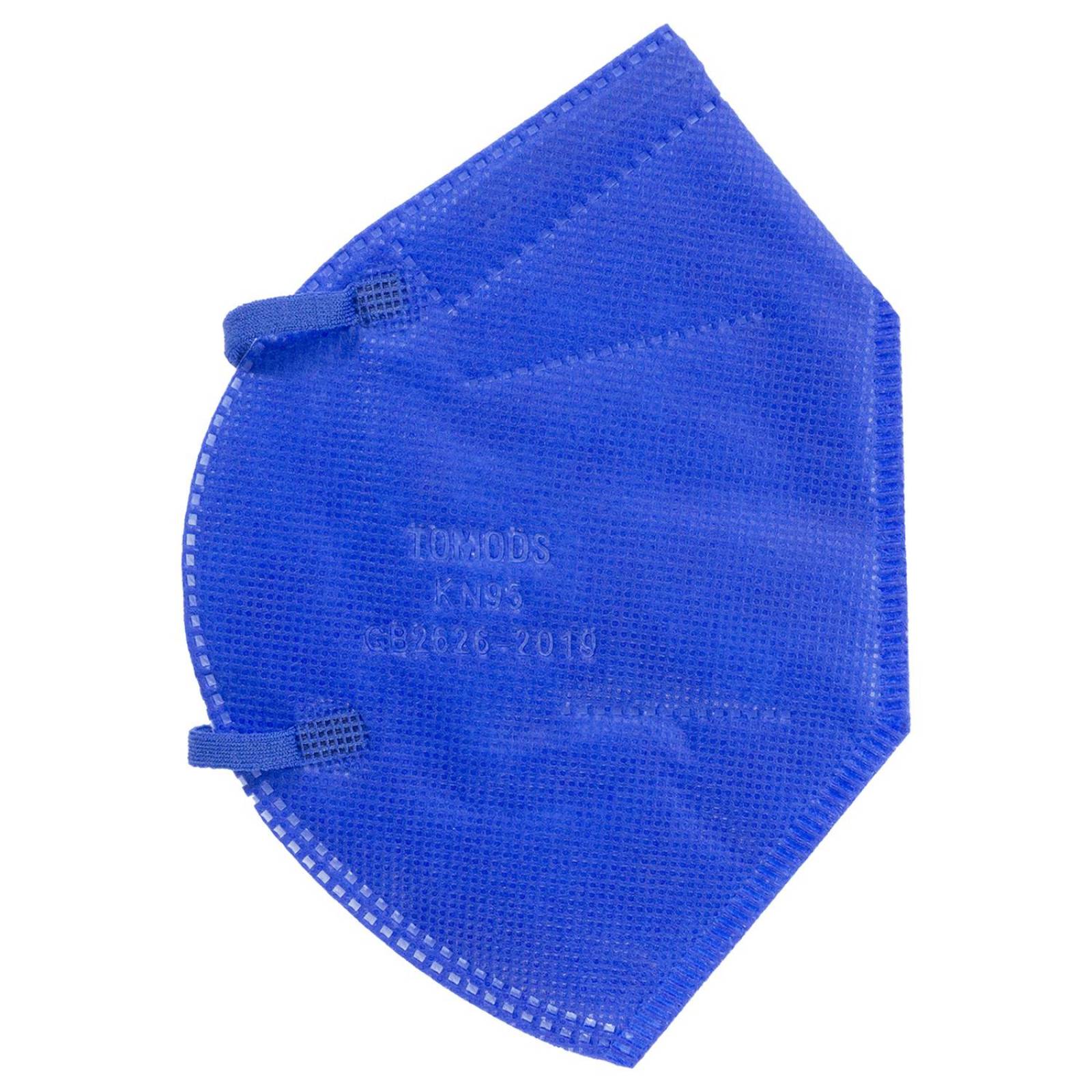 Cubrebocas Kn95 Tomods Mascarillas Certificados Caja 10 Pzs Azul Rey.