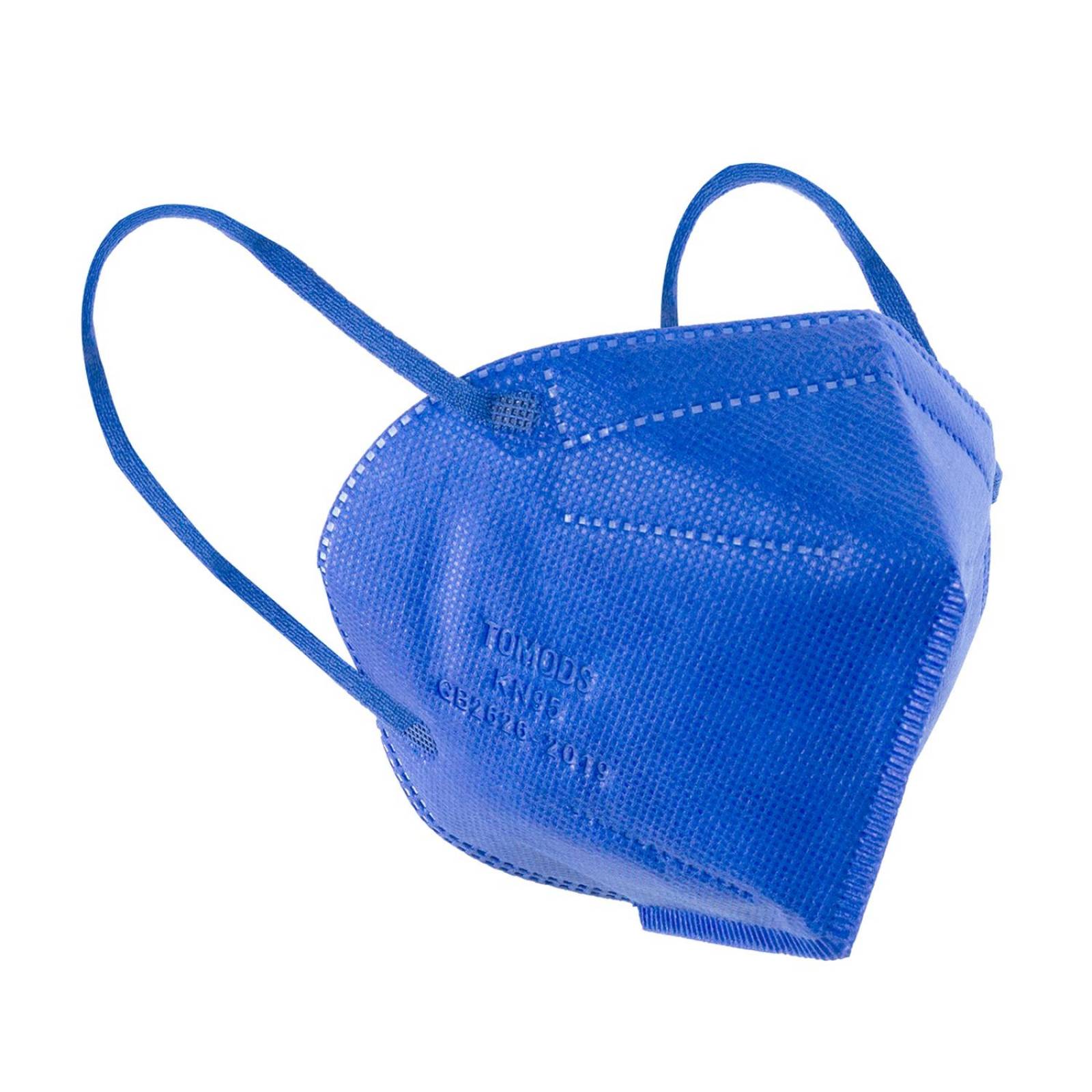 Cubrebocas Kn95 Tomods Mascarillas Certificados Caja 10 Pzs Azul Rey.
